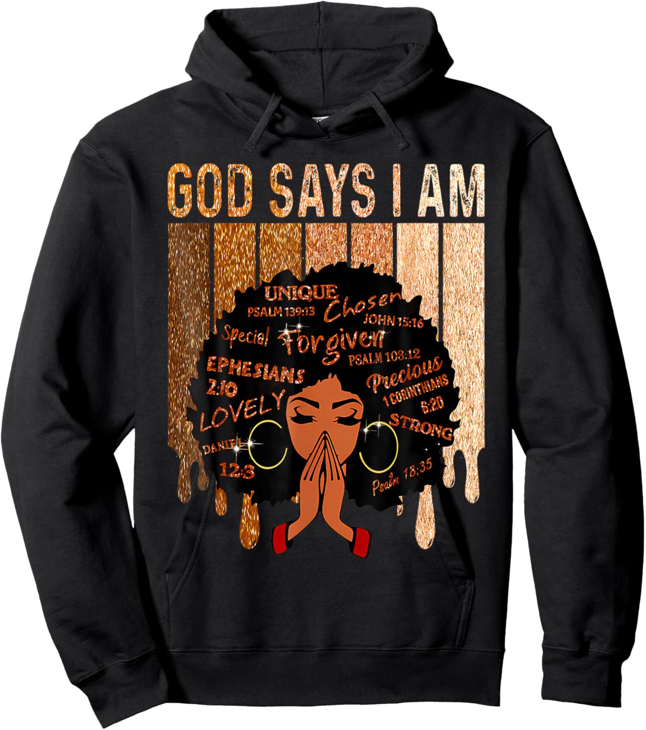 Black Girl Queen God Says I Am Melanin History Month Hoodie - Hoodie | Black