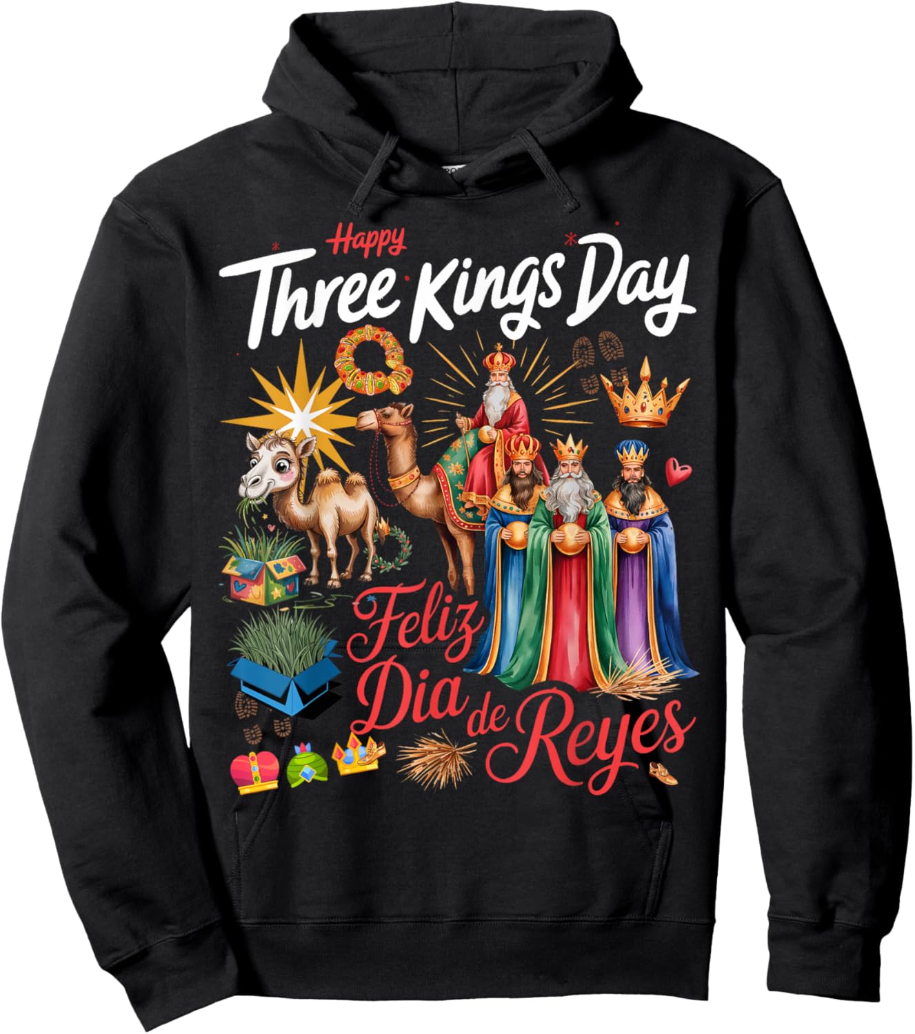 Three Kings Day Costume Idea & Día De Los Reyes Hoodie - Hoodie | Black