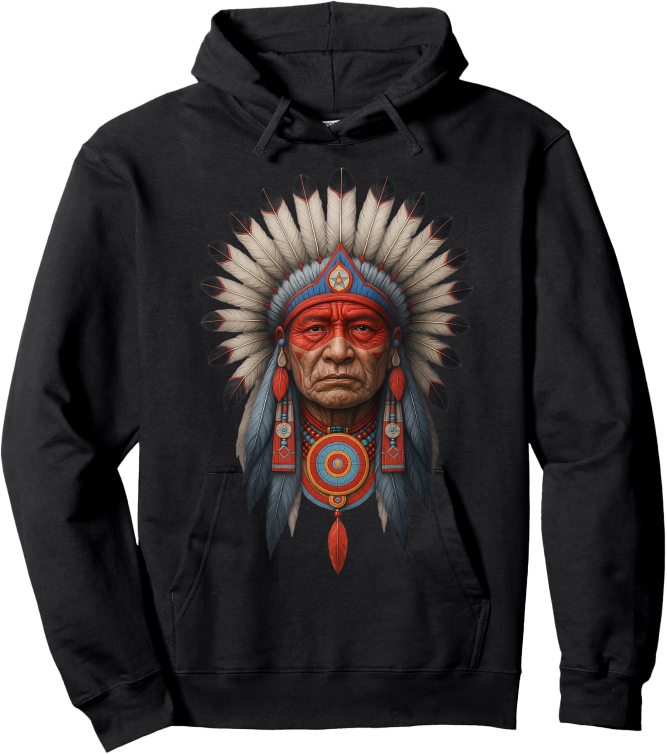 Native American Navajo Headdress Chief Hoodie - Hoodie | Black