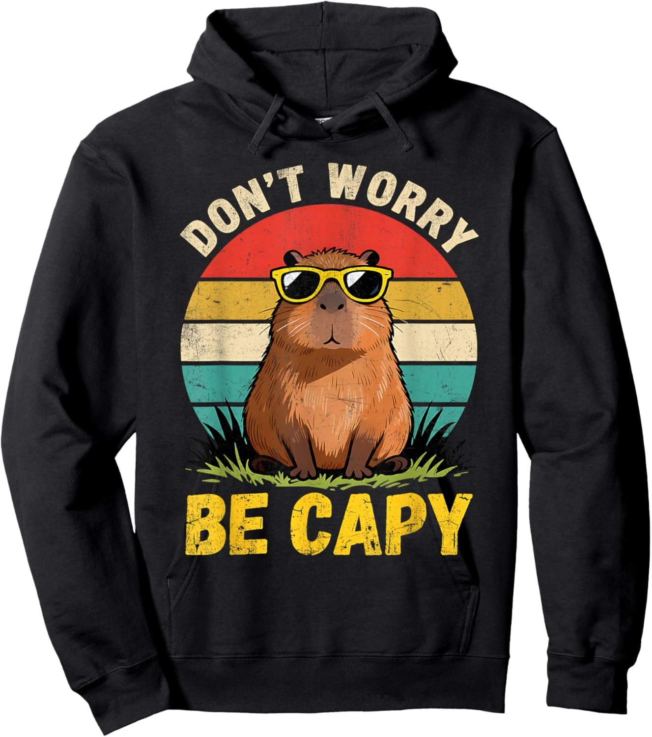 Toddler Don't Worry Be Capy Cute Capybara Birthday Kids Hoodie - Hoodie | Black