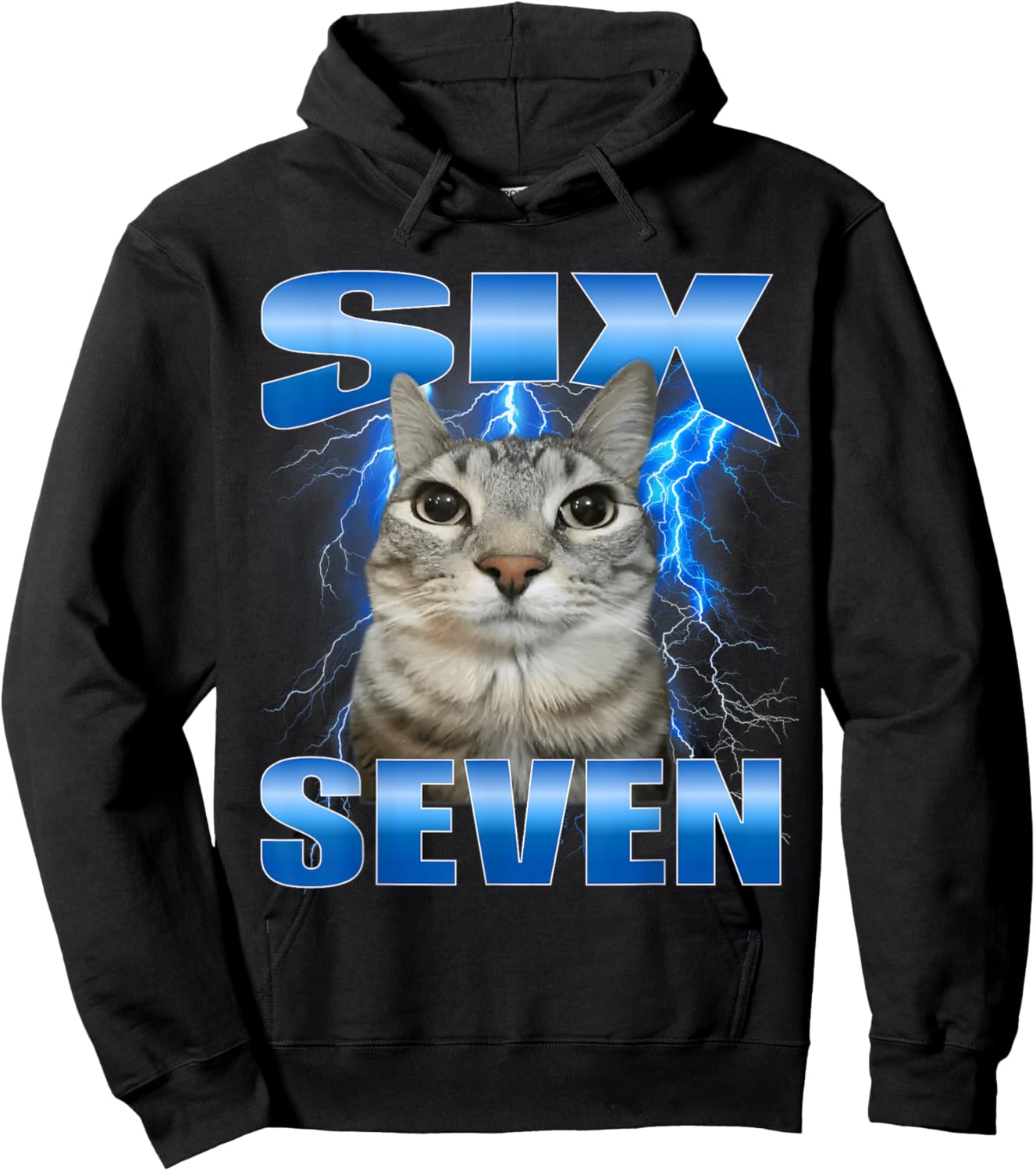 Six Seven Cat Bootleg Hoodie - Hoodie | Black