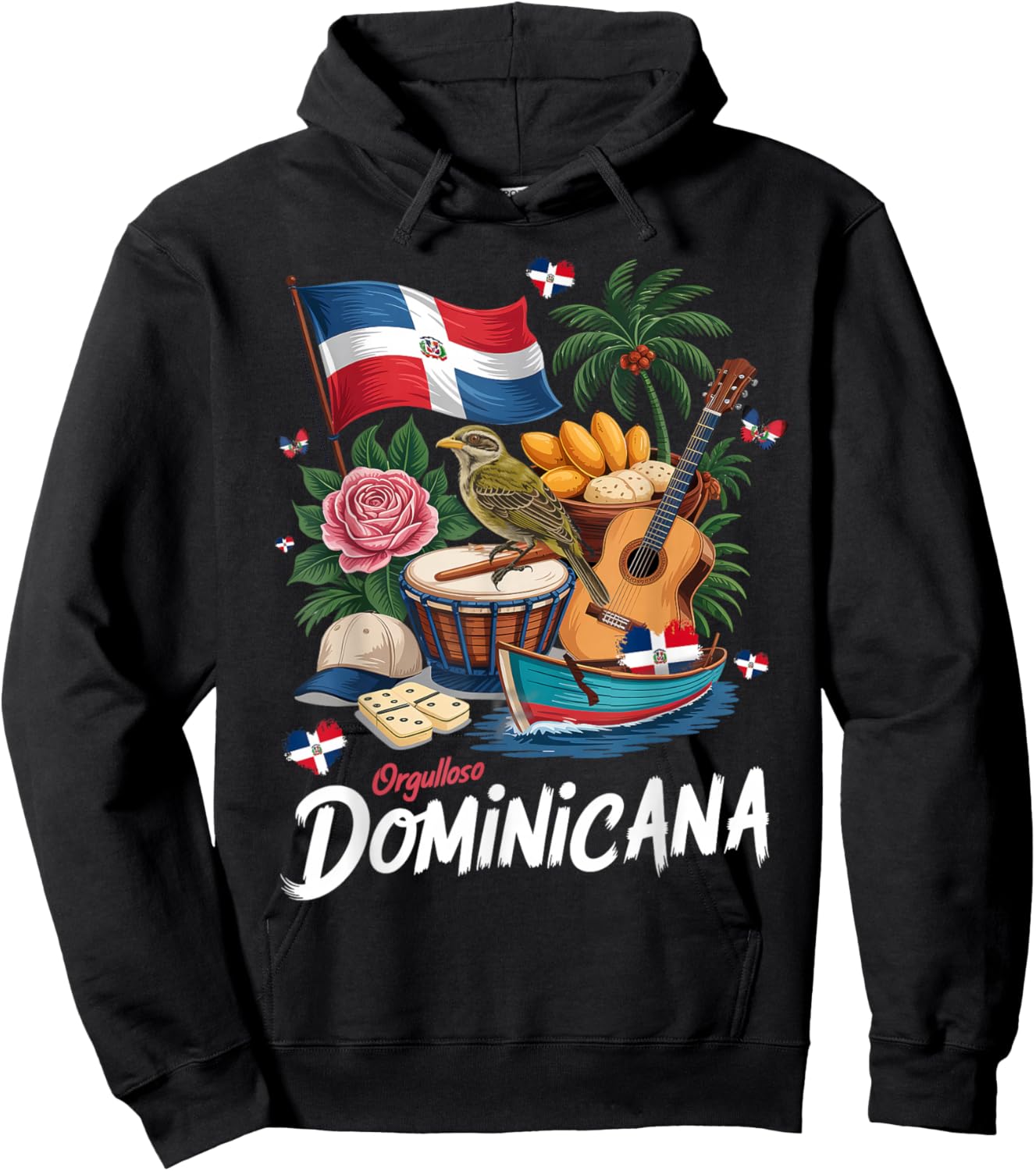 Dominicana Costume Idea Dominican Republic Flag Hoodie - Hoodie | Black