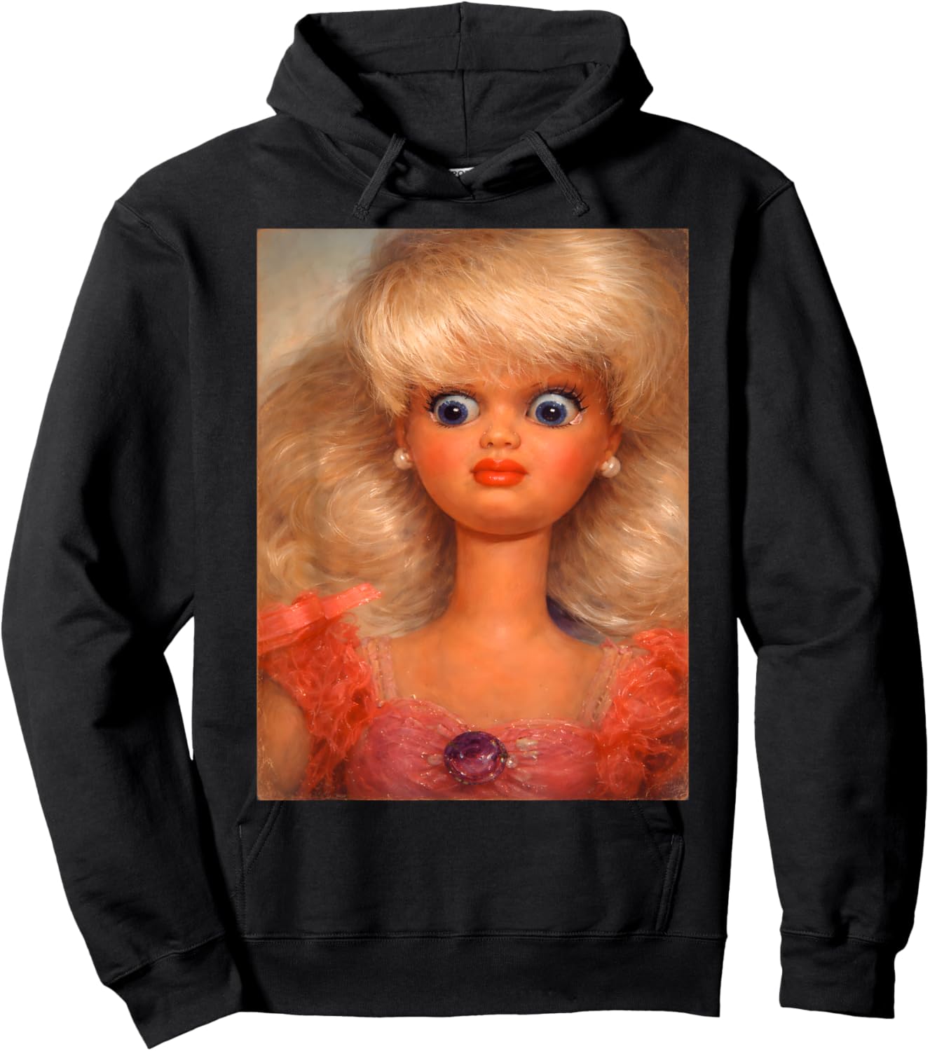 Distressed Doll Face Meme Hoodie - Hoodie | Black