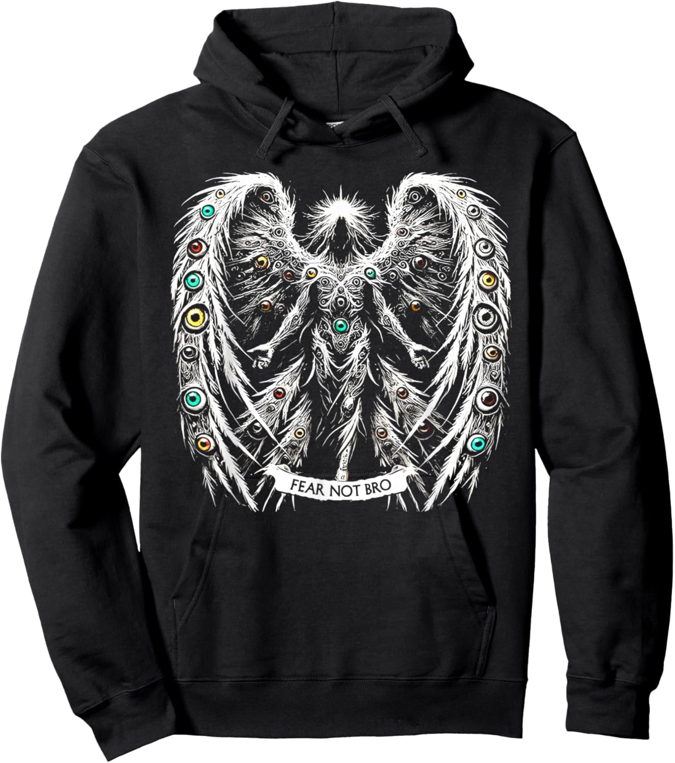 Fear Not Bro Seraphim Angel Biblical Christian Humor Hoodie - Hoodie | Black