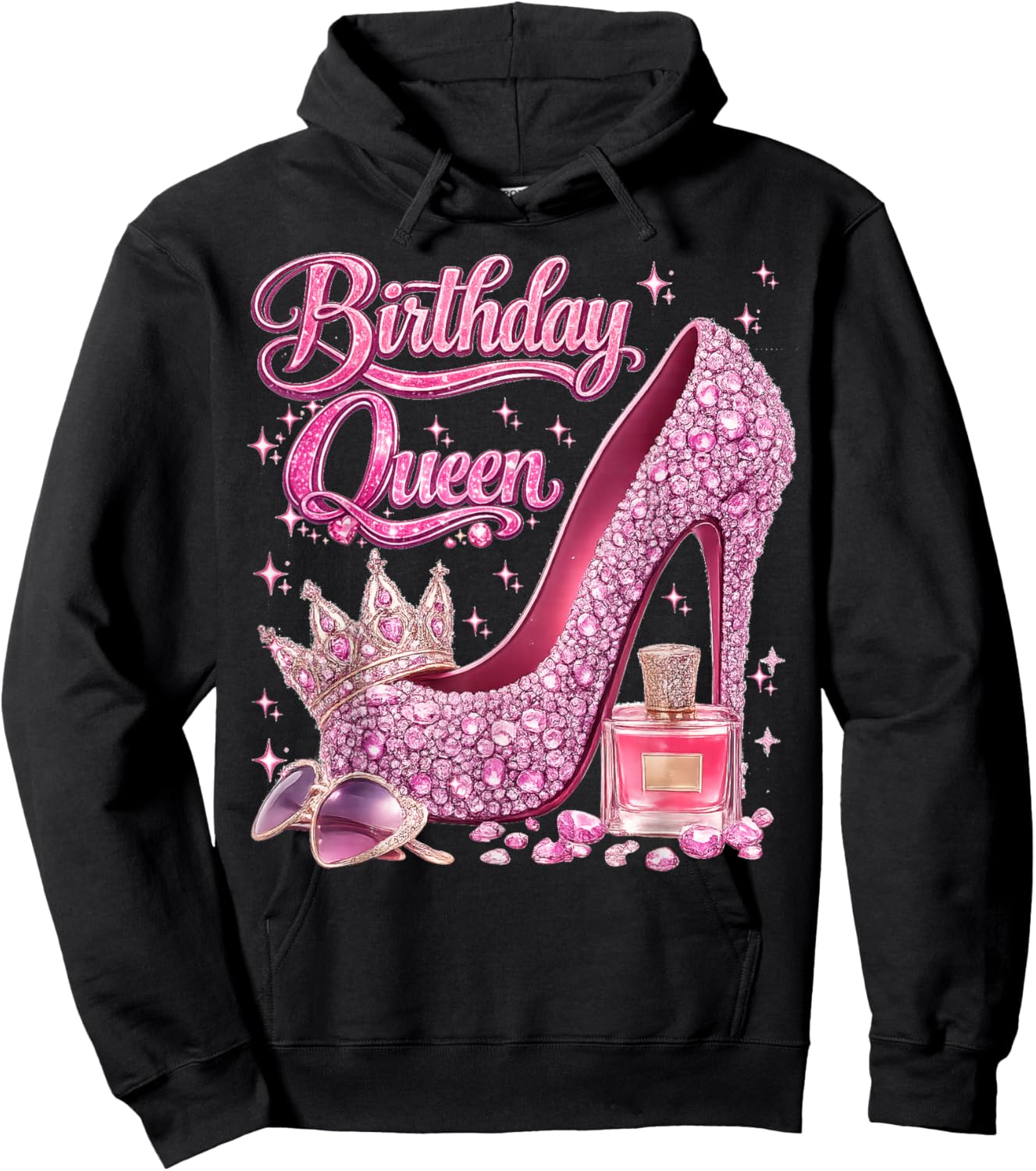 Birthday Queen Happy Birthday Party Girls Women Hoodie - Hoodie | Black
