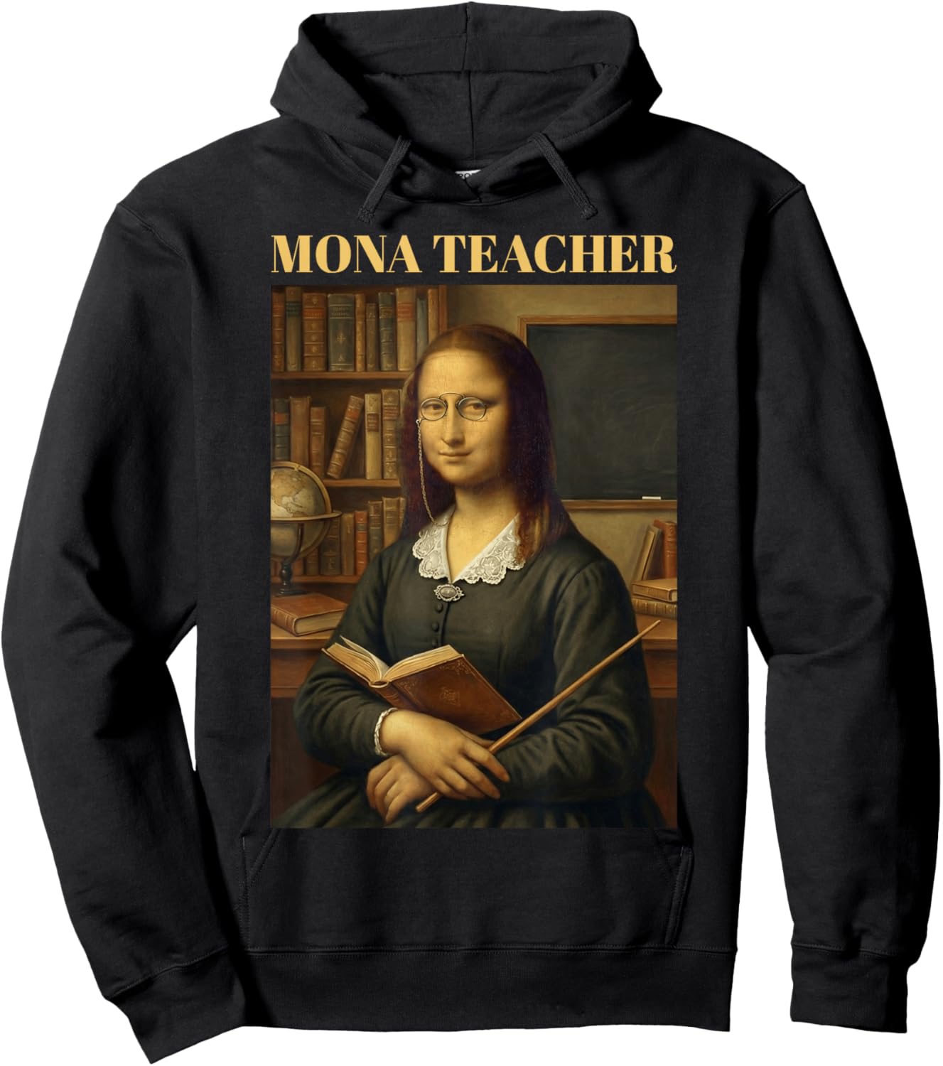 Mona Teacher - Funny Mona Lisa Hoodie - Hoodie | Black
