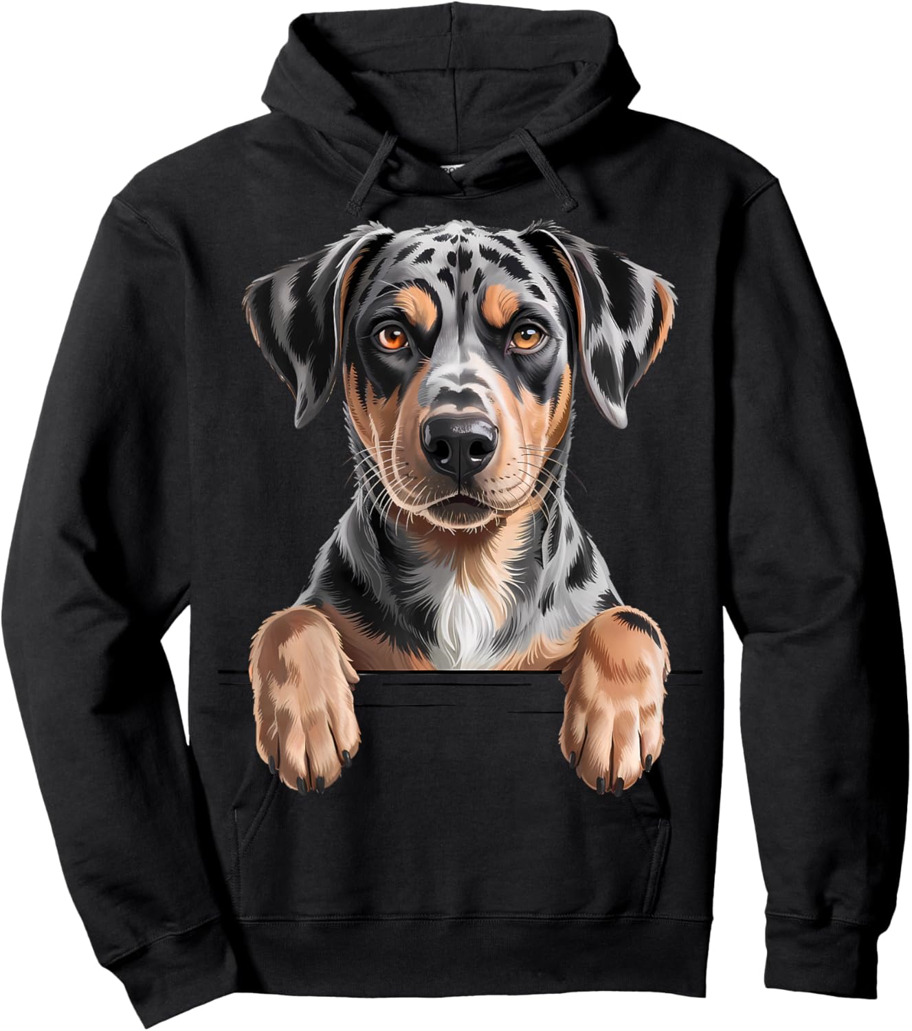 Catahoula Leopard Dog Cute Funny Peeking Puppy Hoodie - Hoodie | Black