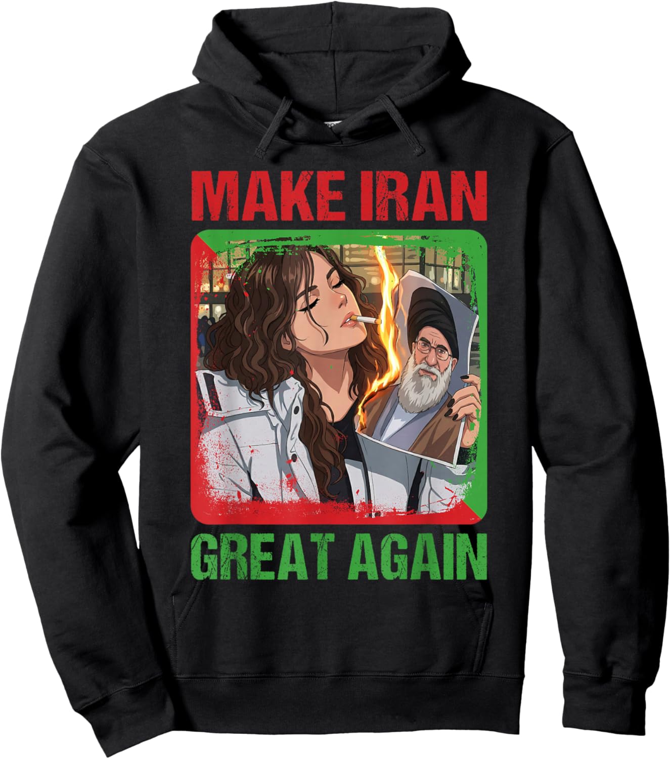 Cigarette of Rebellion Smoke of Resistance Iran Revolution Hoodie - Hoodie | Black