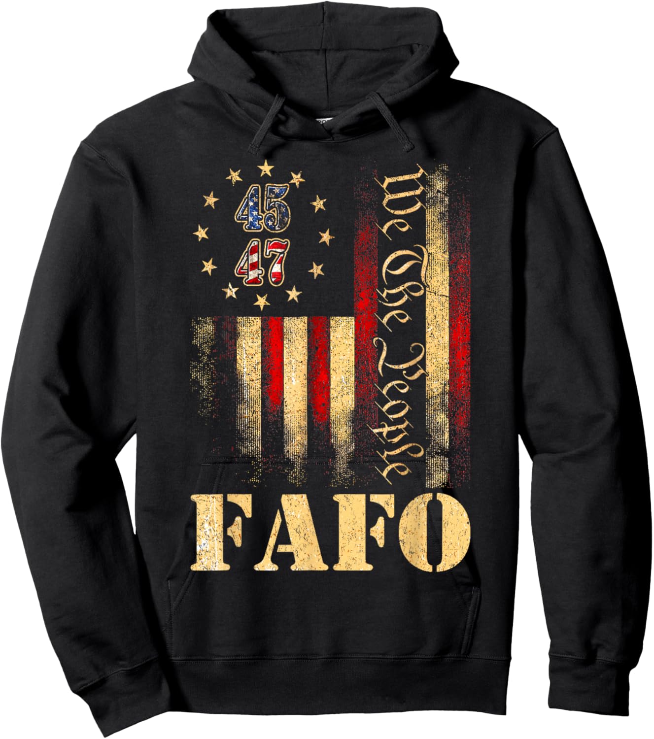 Funny Fafo Trump Fafo American USA Hoodie - Hoodie | Black