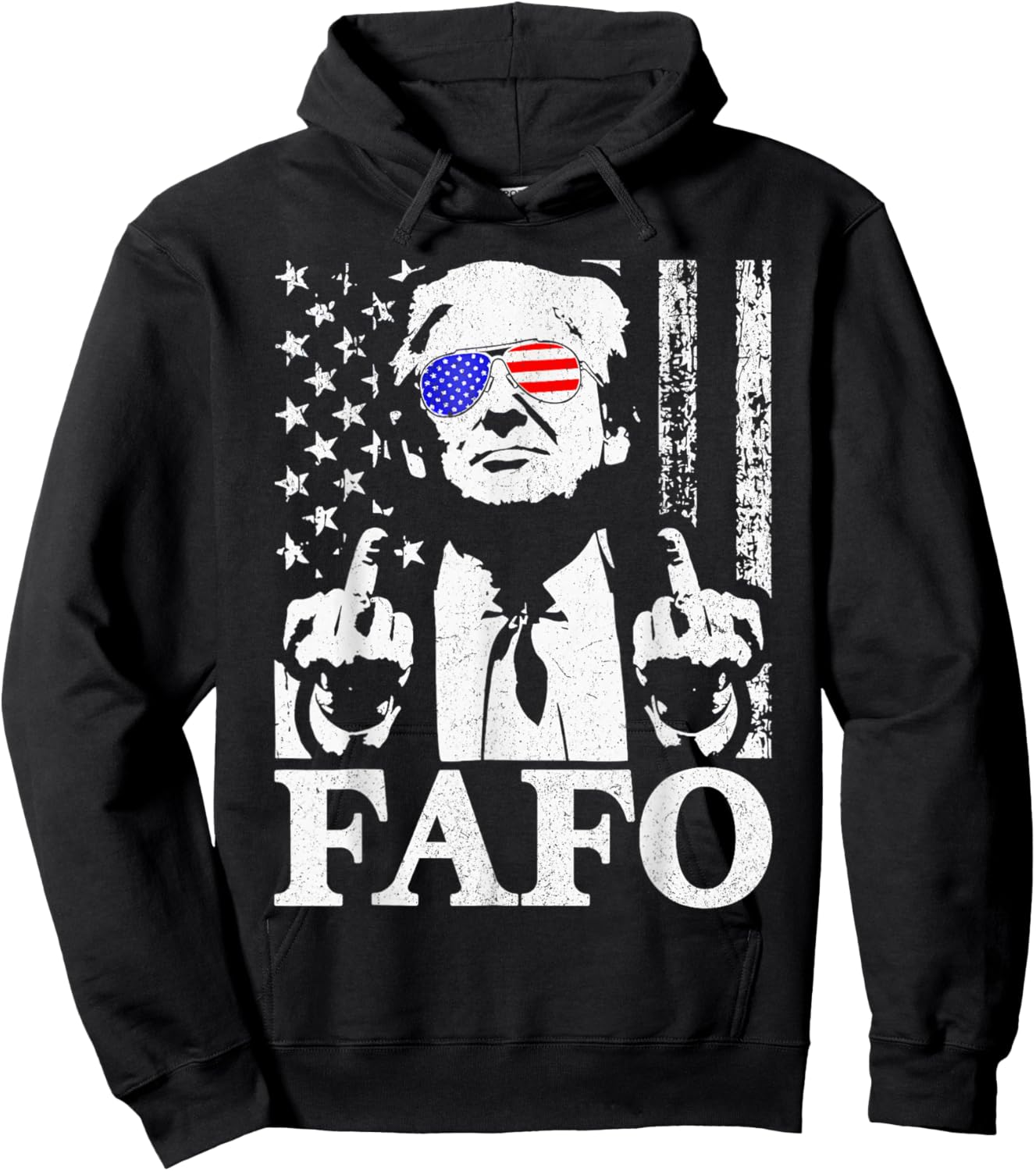 Funny Fafo Trump Fafo American USA Hoodie - Hoodie | Black