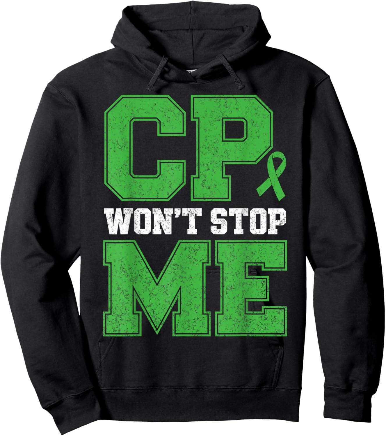 CP Won't Stop Me Warrior Cerebral Palsy Awareness Fighter Hoodie - Hoodie | Black