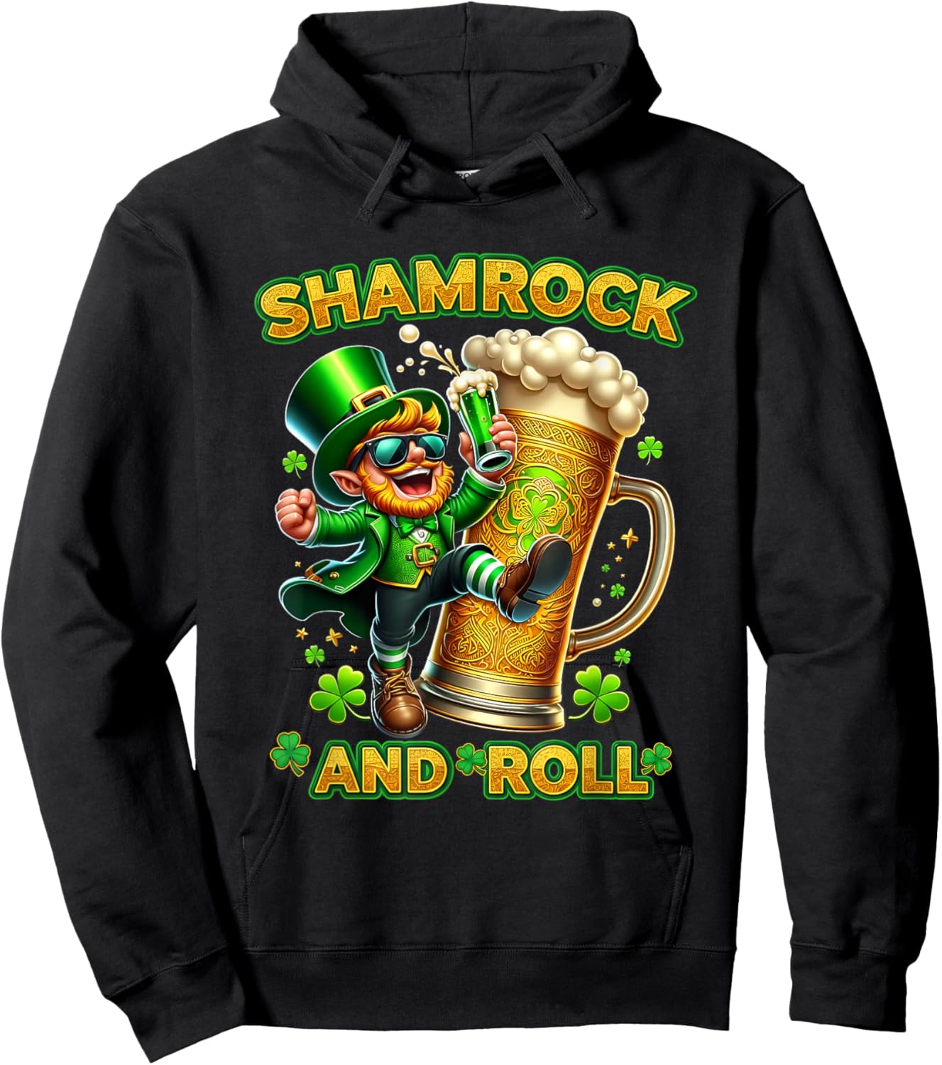 Patrick Shamrock Drinking Humor St. Patrick's Day Beer Hoodie - Hoodie | Black