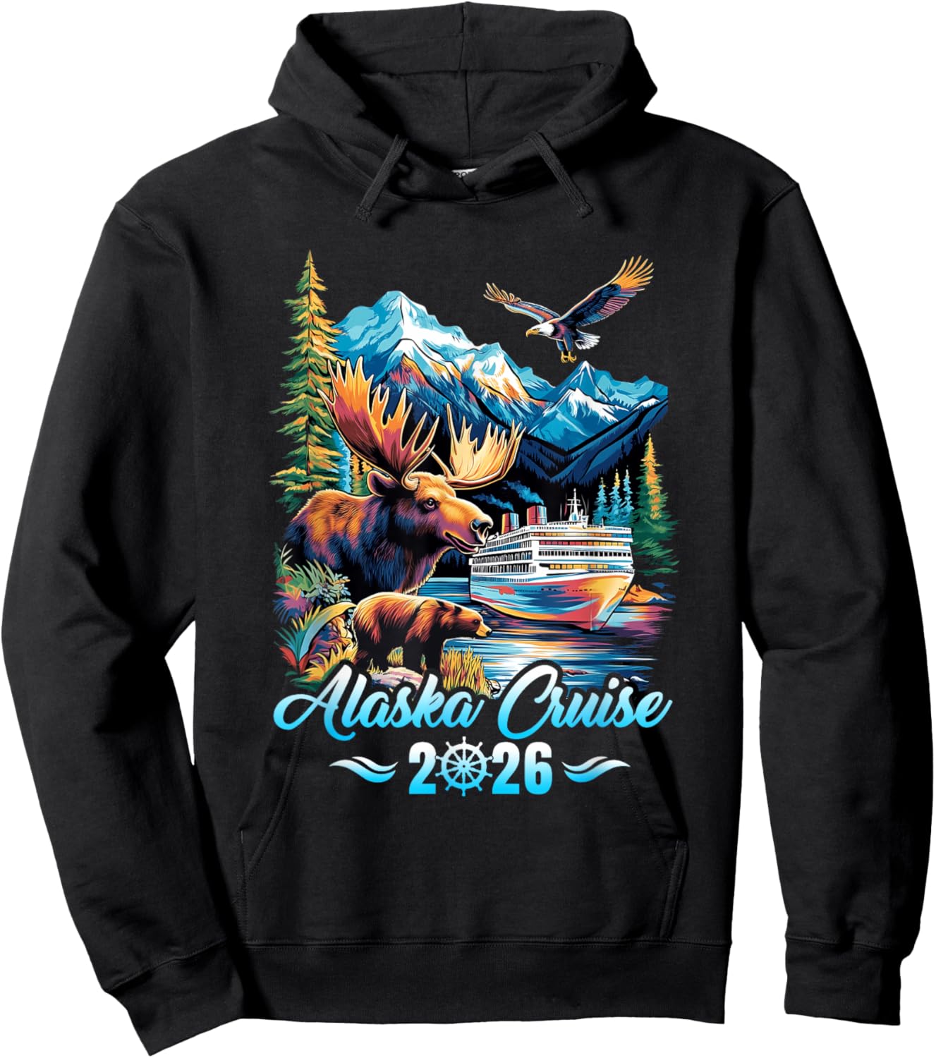 Alaska Cruise 2026 Matching Family Friends Group Alaskan Hoodie - Hoodie | Black
