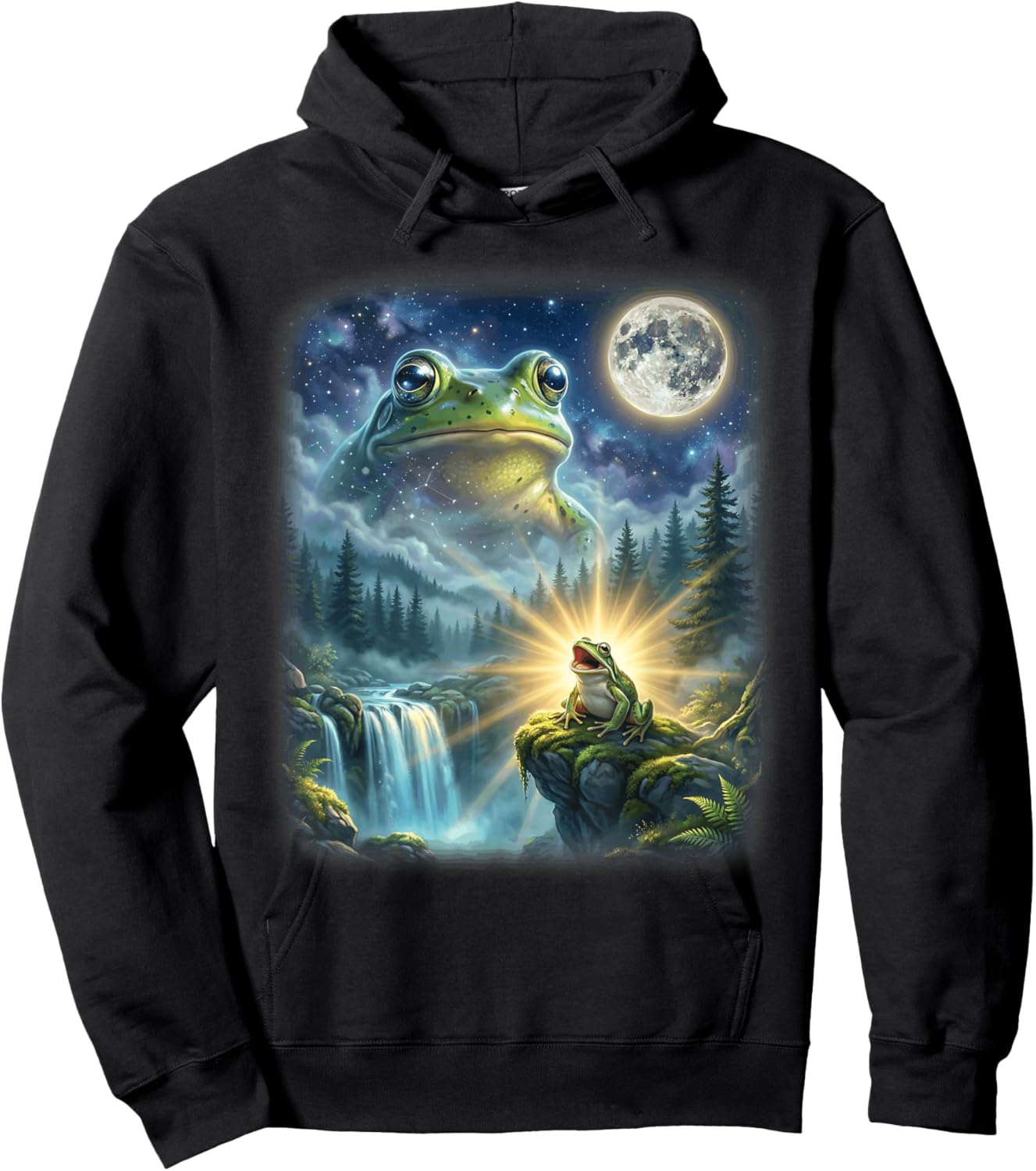 Frog in Fantasy World Funny Weird Frog Hoodie - Hoodie | Black
