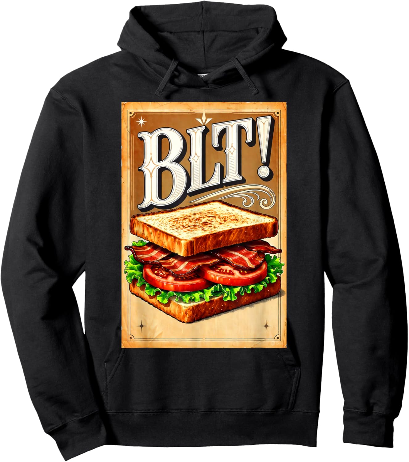 BLT Bacon Lettuce and Tomato Sandwich Hoodie - Hoodie | Black
