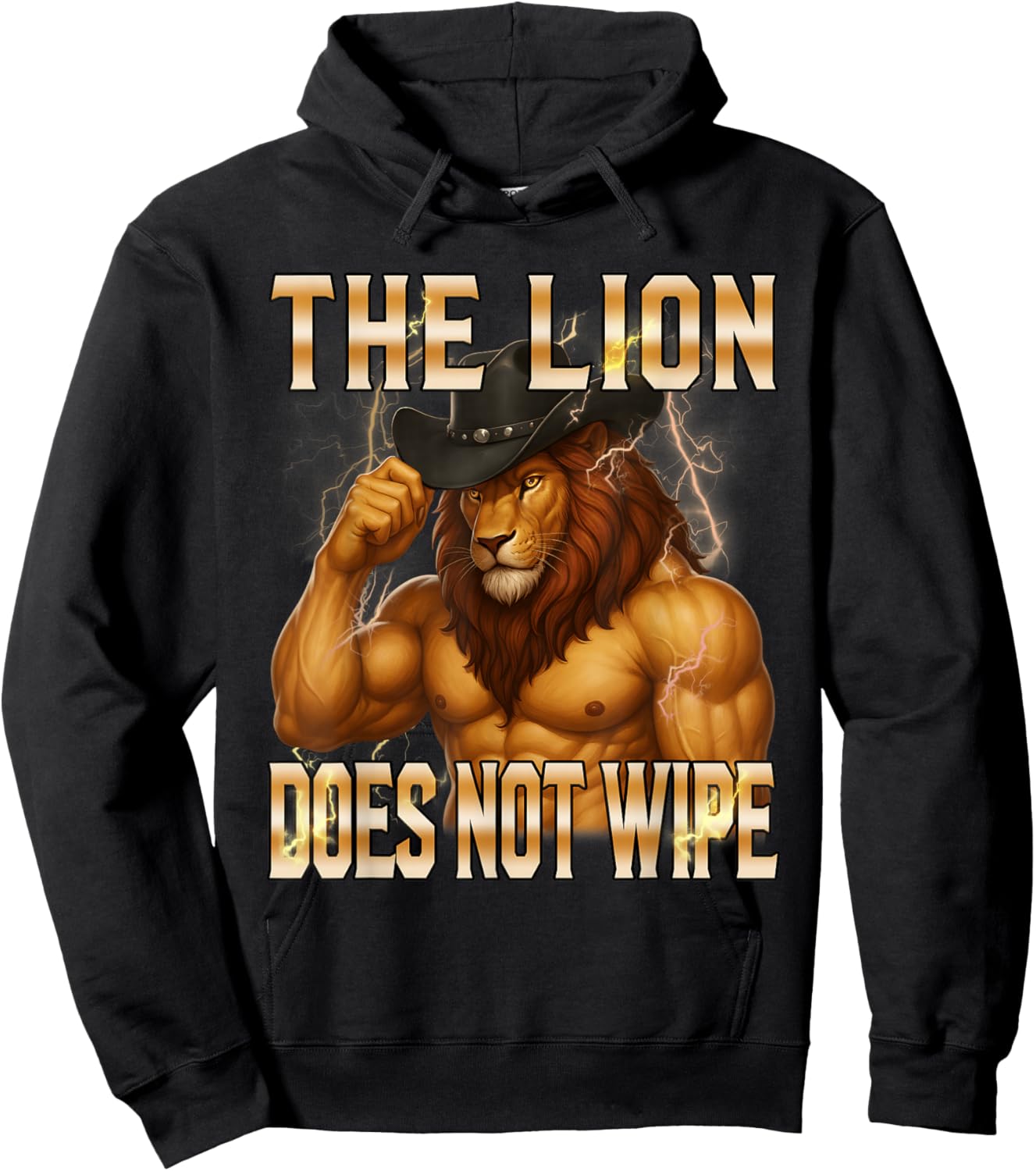 The Lion Does Not Wipe Lion Concern Himself Meme Unhinged Hoodie - Hoodie | Black