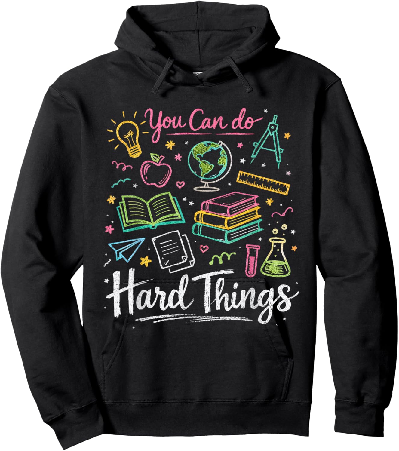 Testing Day You Can Do Hard Things Teacher State Testing Hoodie - Hoodie | Black