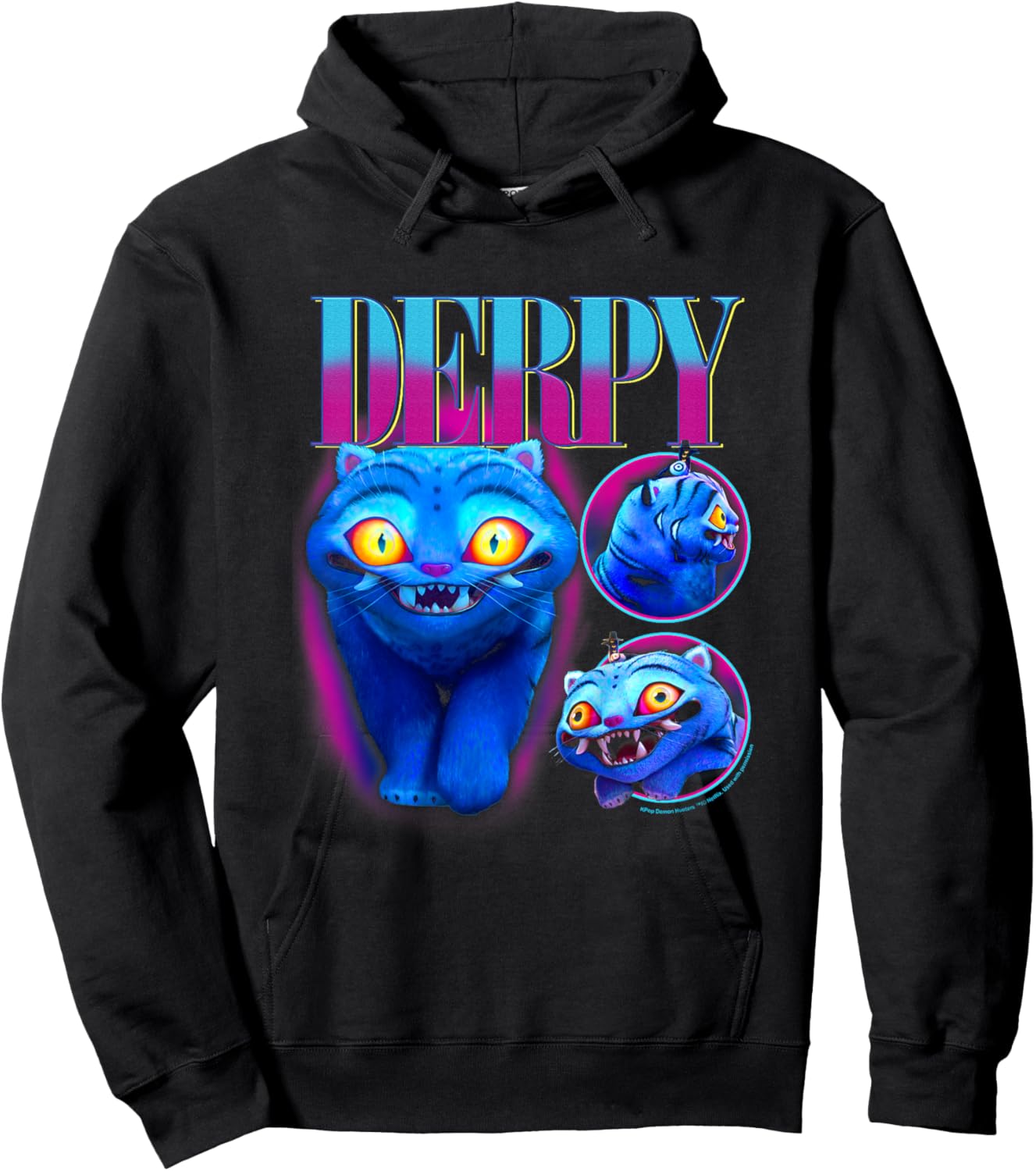 Kpop Demon Hunters Derpy Showcase Y2K Style Poster Hoodie - Hoodie | Black