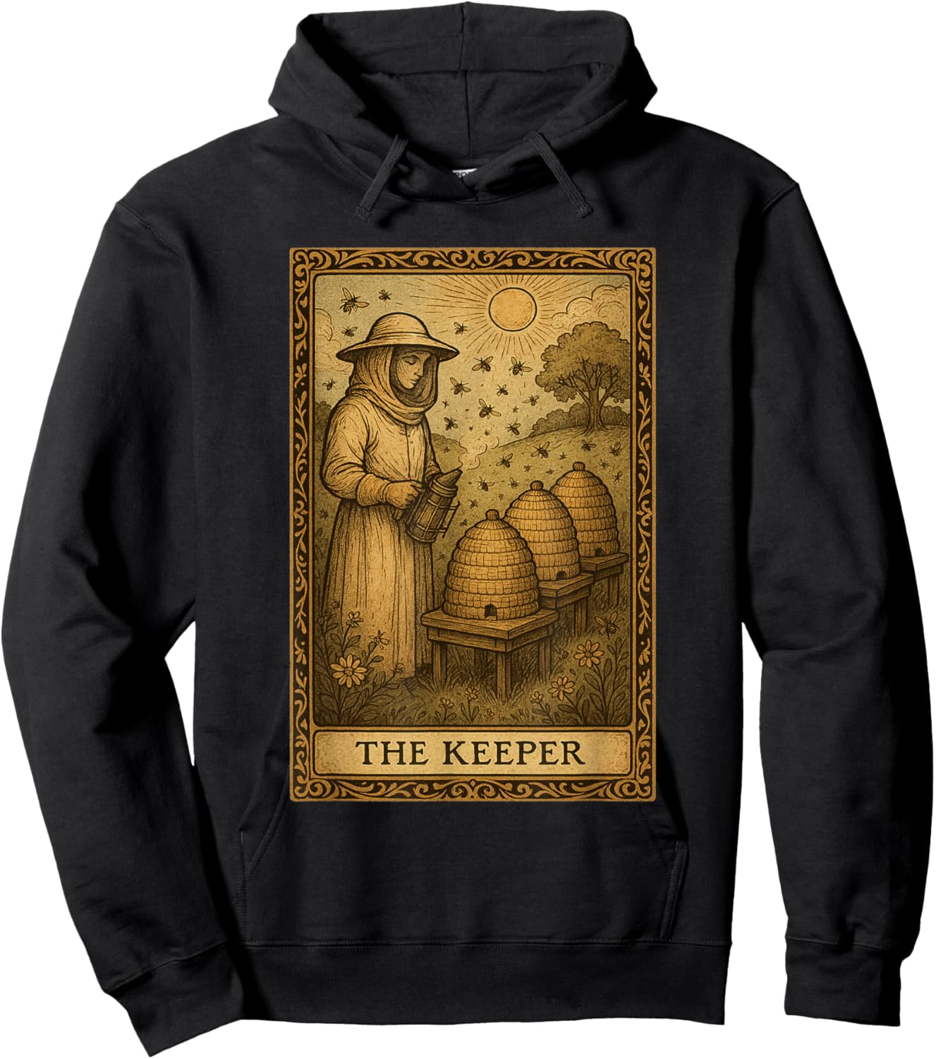 Beekeeper Design Men Tarot Card Beekeeping Hoodie - Hoodie | Black
