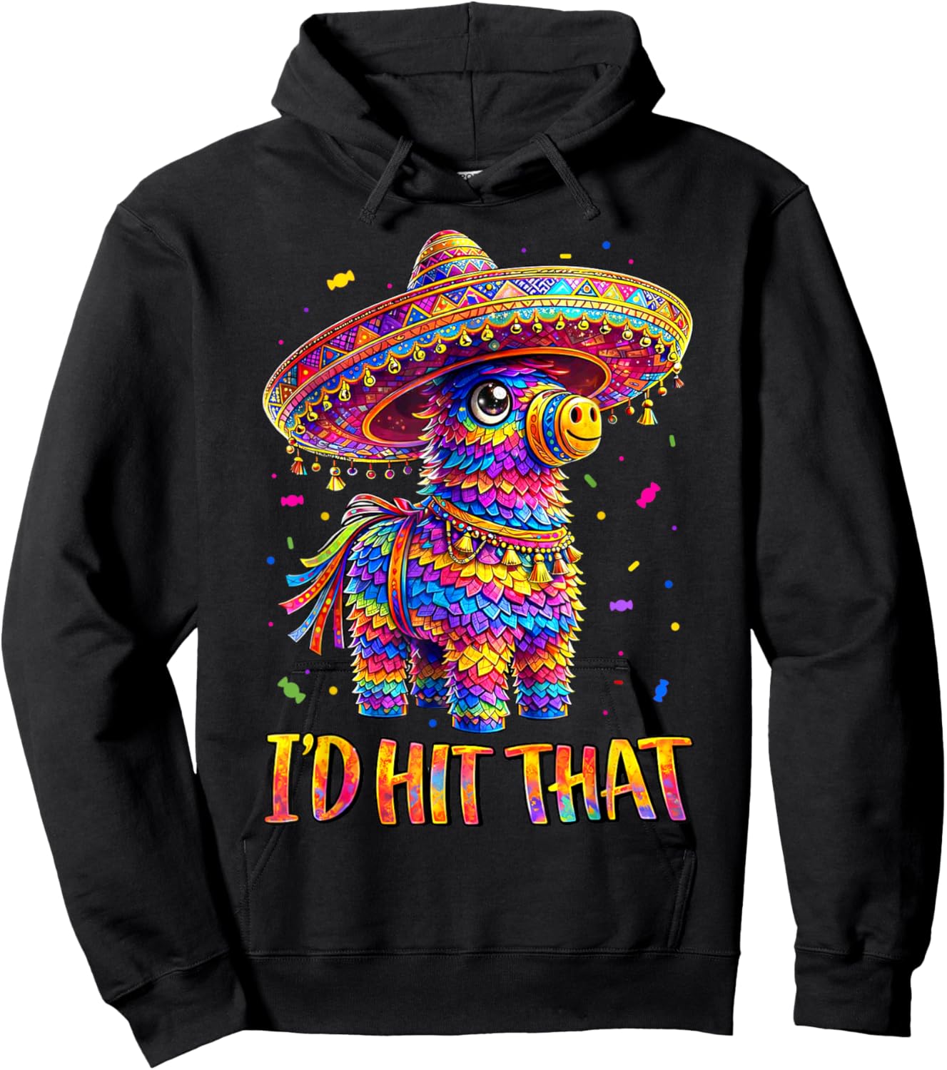 Cinco de Mayo I'd Hit that Pinatas Shirts Men Women Kids Hoodie - Hoodie | Black
