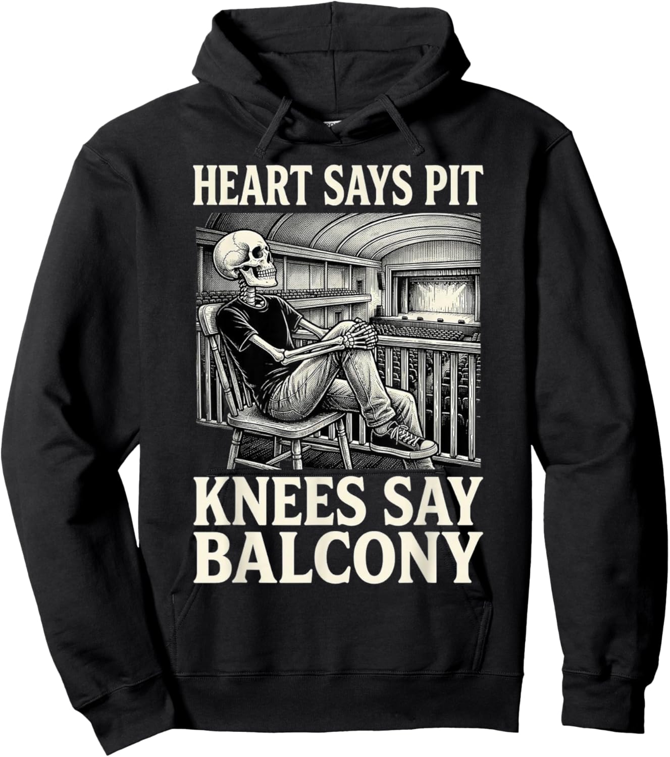 Funny Heart Says Pit Knees Say Balcony Hoodie - Hoodie | Black