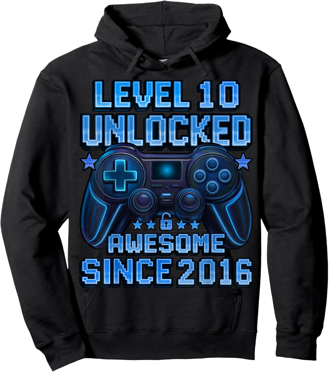 Level 10 Unlocked 10 Year Old Gifts Boys 10th Birthday Boy Hoodie - Hoodie | Black