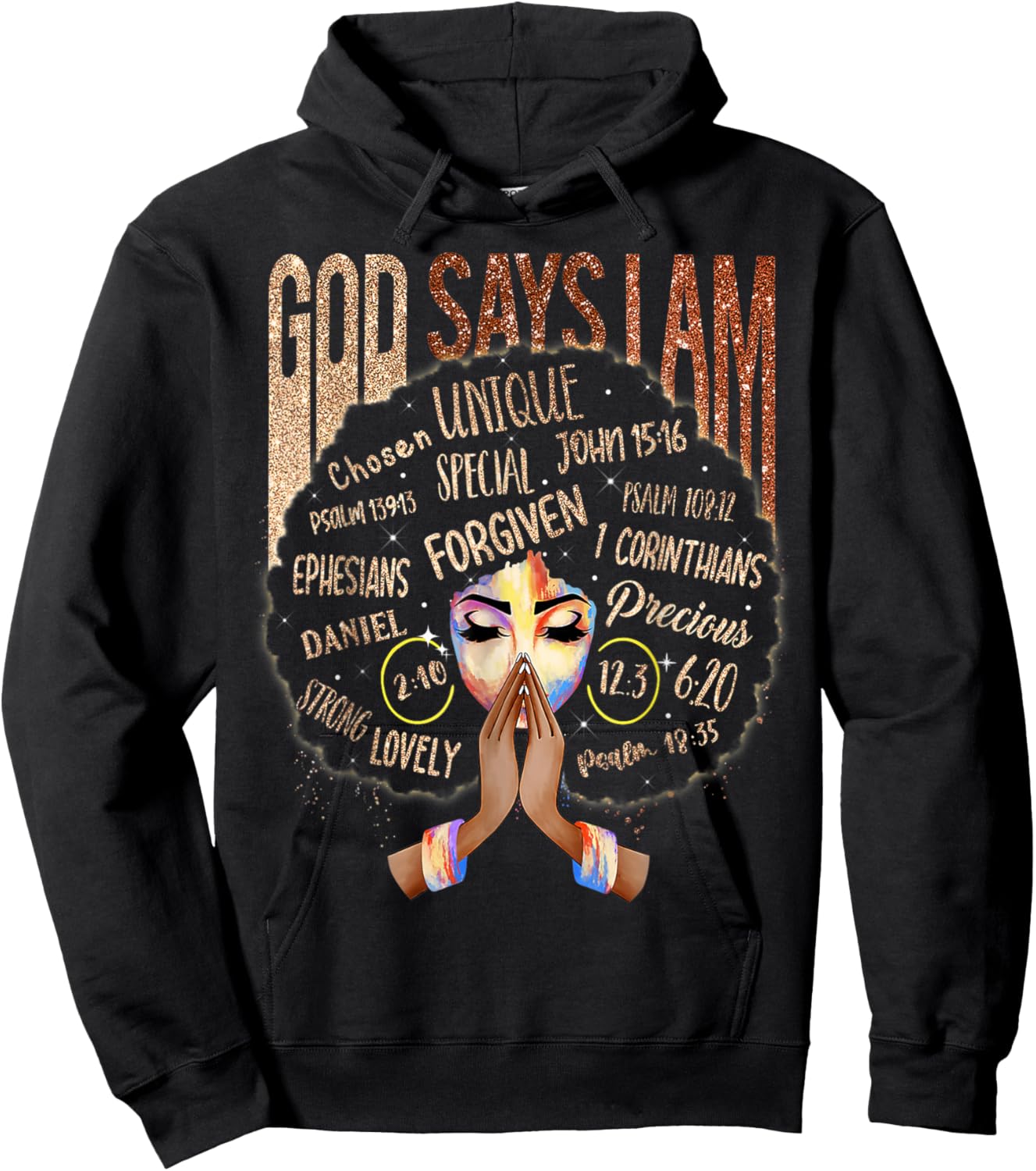 Black Girl God Says I Am Black Melanin History Month Pride Hoodie - Hoodie | Black