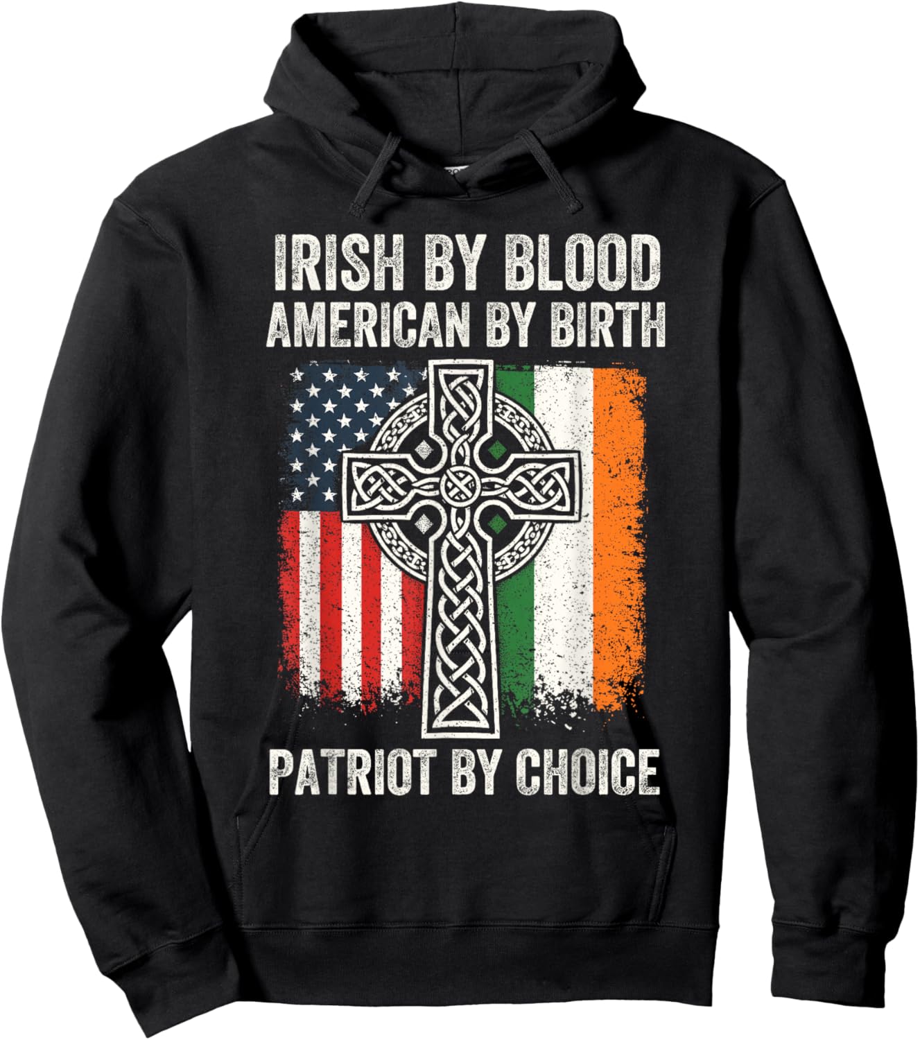 Irish Blood American Ireland Flag St Patricks Day Men Women Hoodie - Hoodie | Black