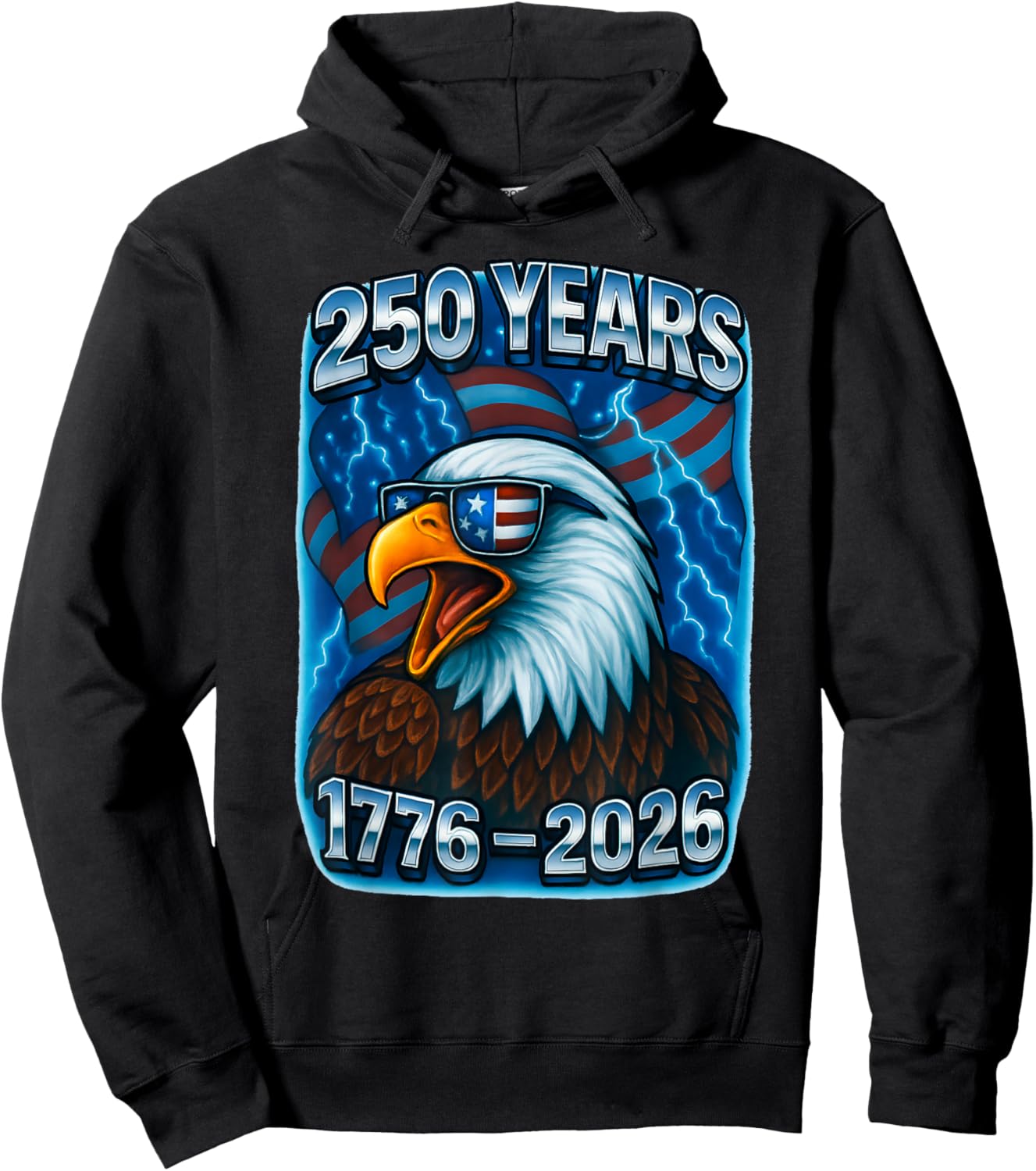 250 Years American 1776 2026 250th USA Birthday 4th of July Hoodie - Hoodie | Black