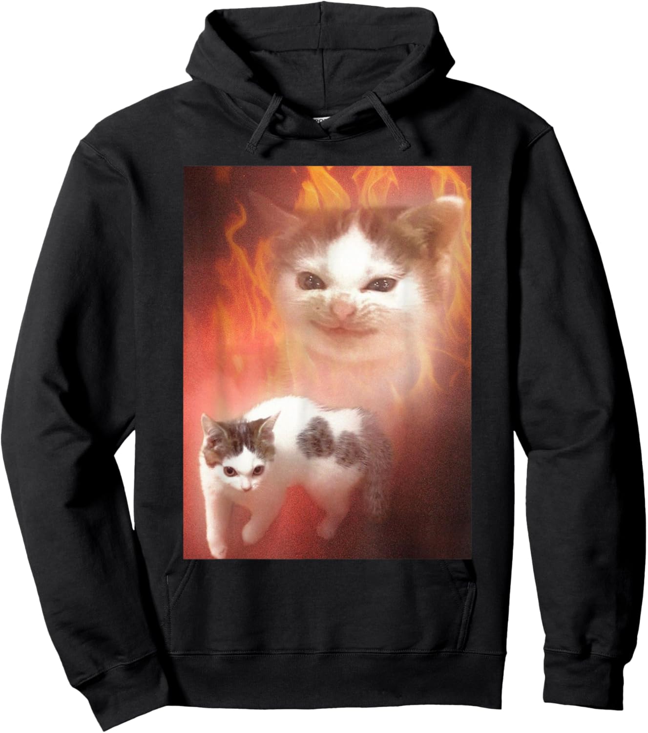 Vintage Angry Cat Meme Funny Saying Cats Animals Men Women Hoodie - Hoodie | Black