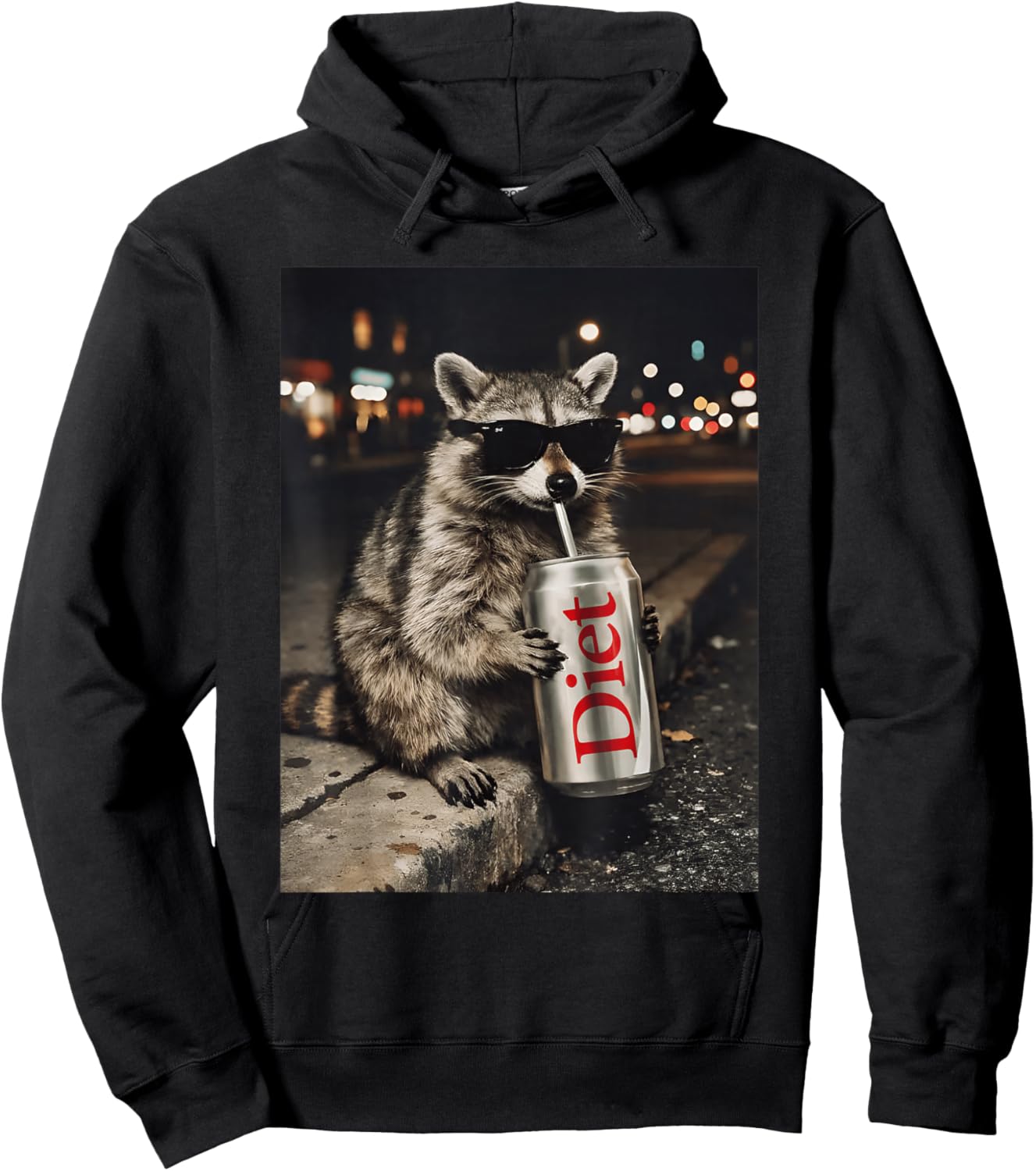 Raccoons Diet Soda Funny Animal Meme Genz Dank Raccoon Meme Hoodie - Hoodie | Black