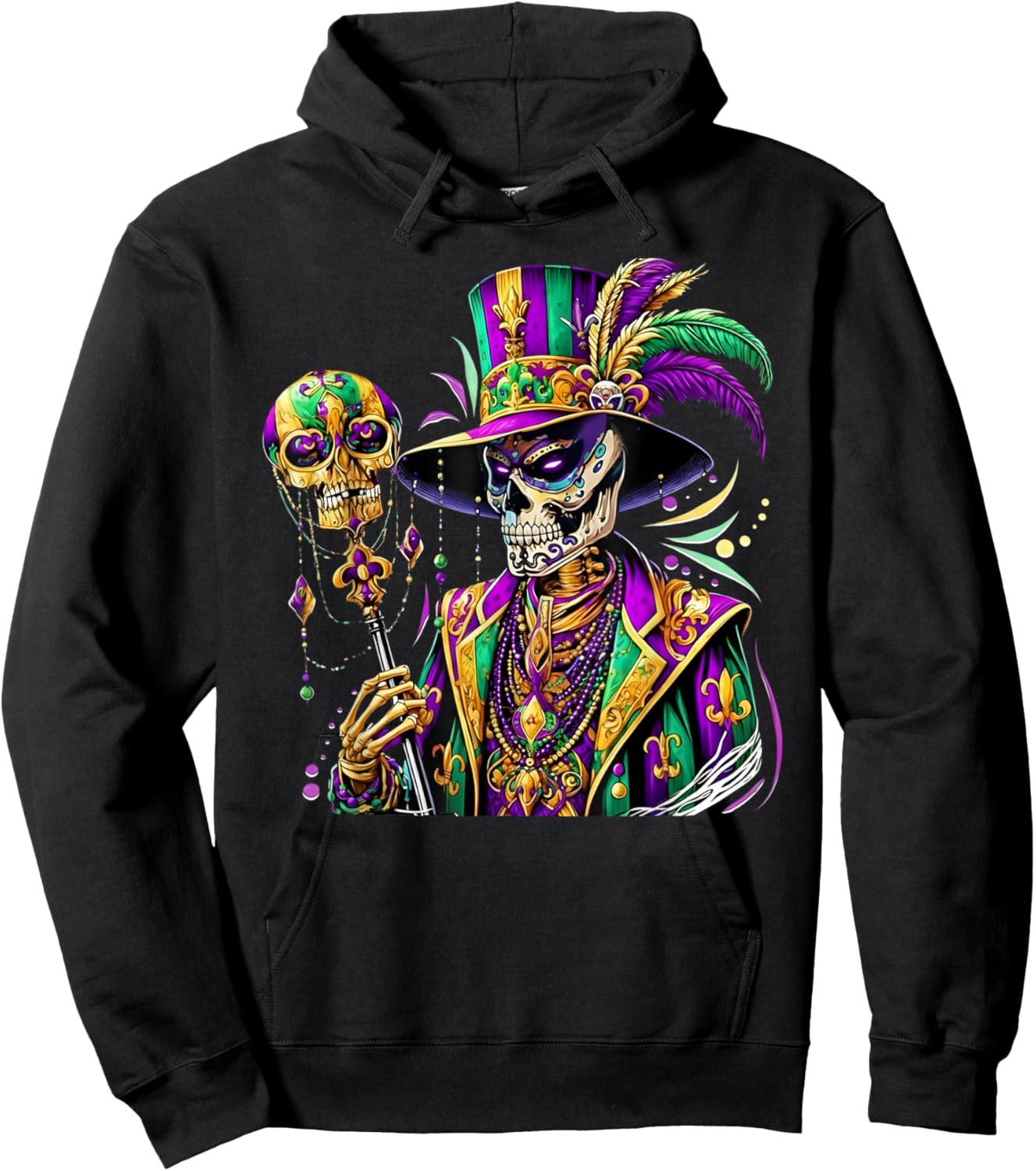 Mardi Gras Costume Sugar Skull Carnival New Orleans Trip Hoodie - Hoodie | Black