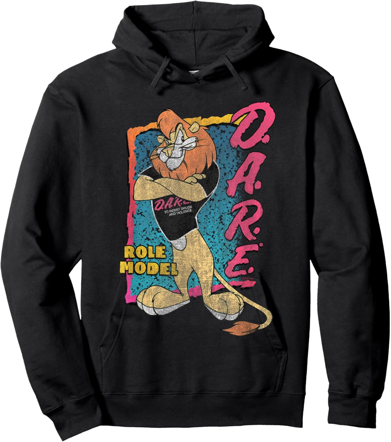 D.A.R.E. Program 90's Style Daren The Lion Role Model PSA Hoodie - Hoodie | Black