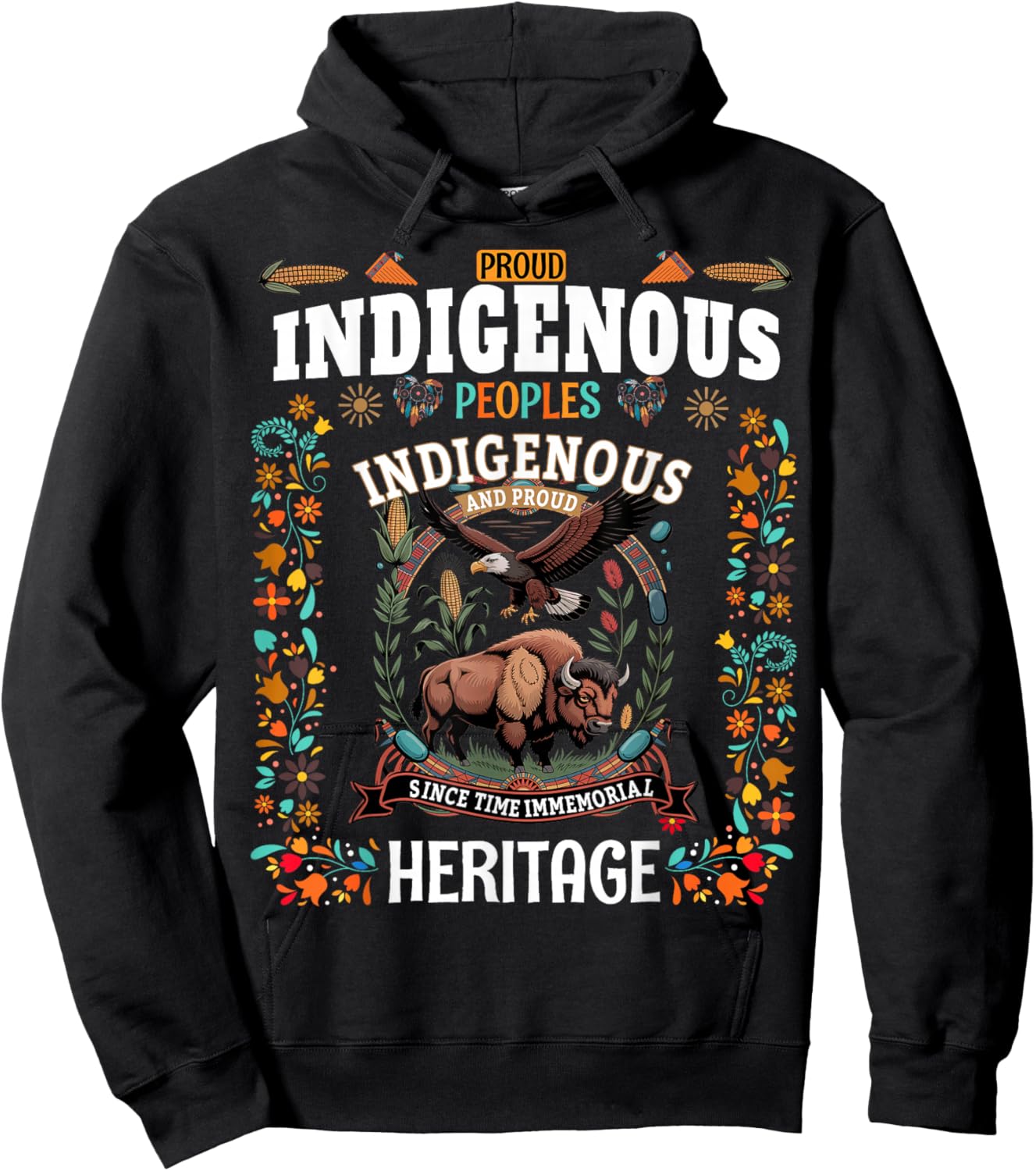 Native American Costume Idea for Kids Indigenous Peoples Hoodie - Hoodie | Black