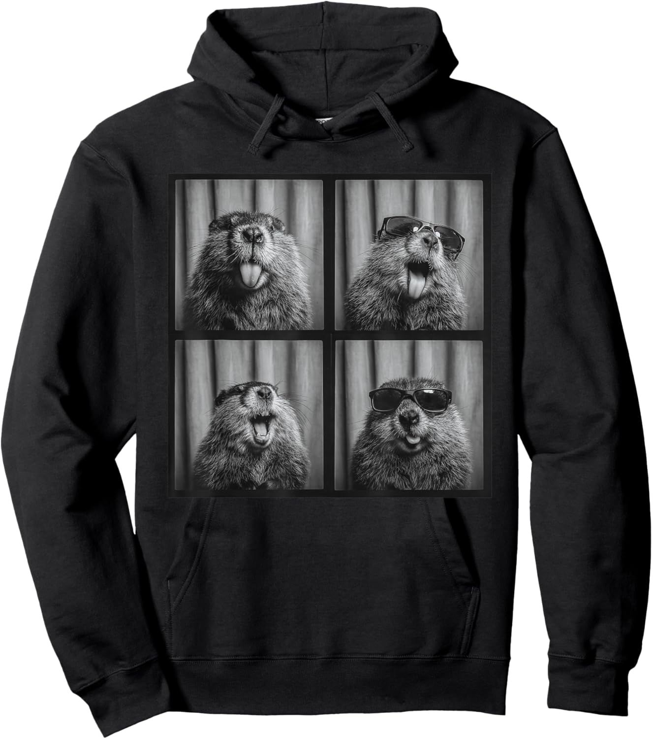 Funny Beaver Sunglasses Hoodie - Hoodie | Black