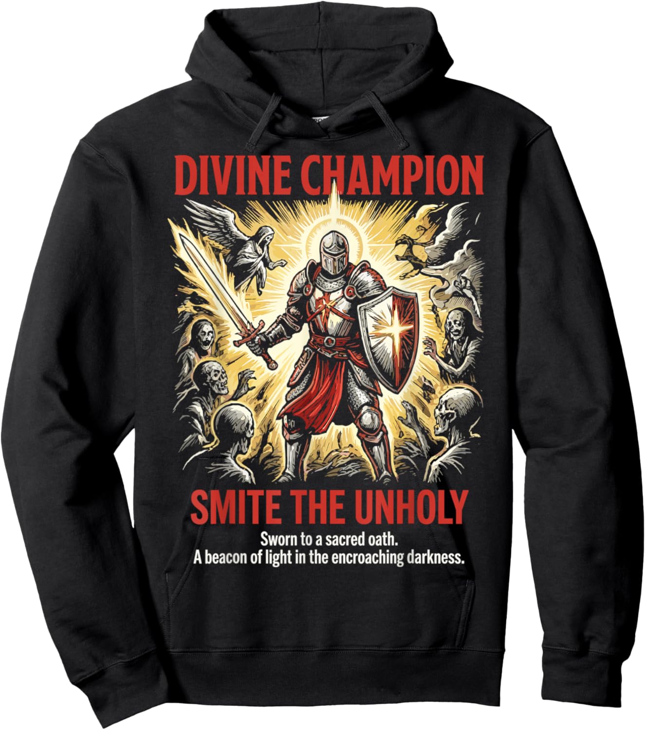 Paladin Divine Champion Tabletop Dark RPG Fantasy Gamer Hoodie - Hoodie | Black