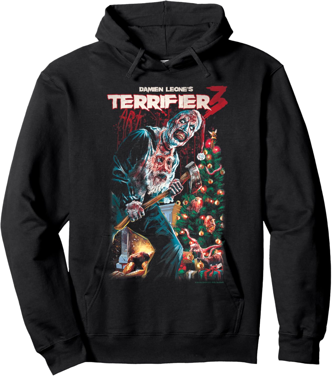 Terrifier 3 Haunting Holiday Christmas Tree Poster Horror Hoodie - Hoodie | Black