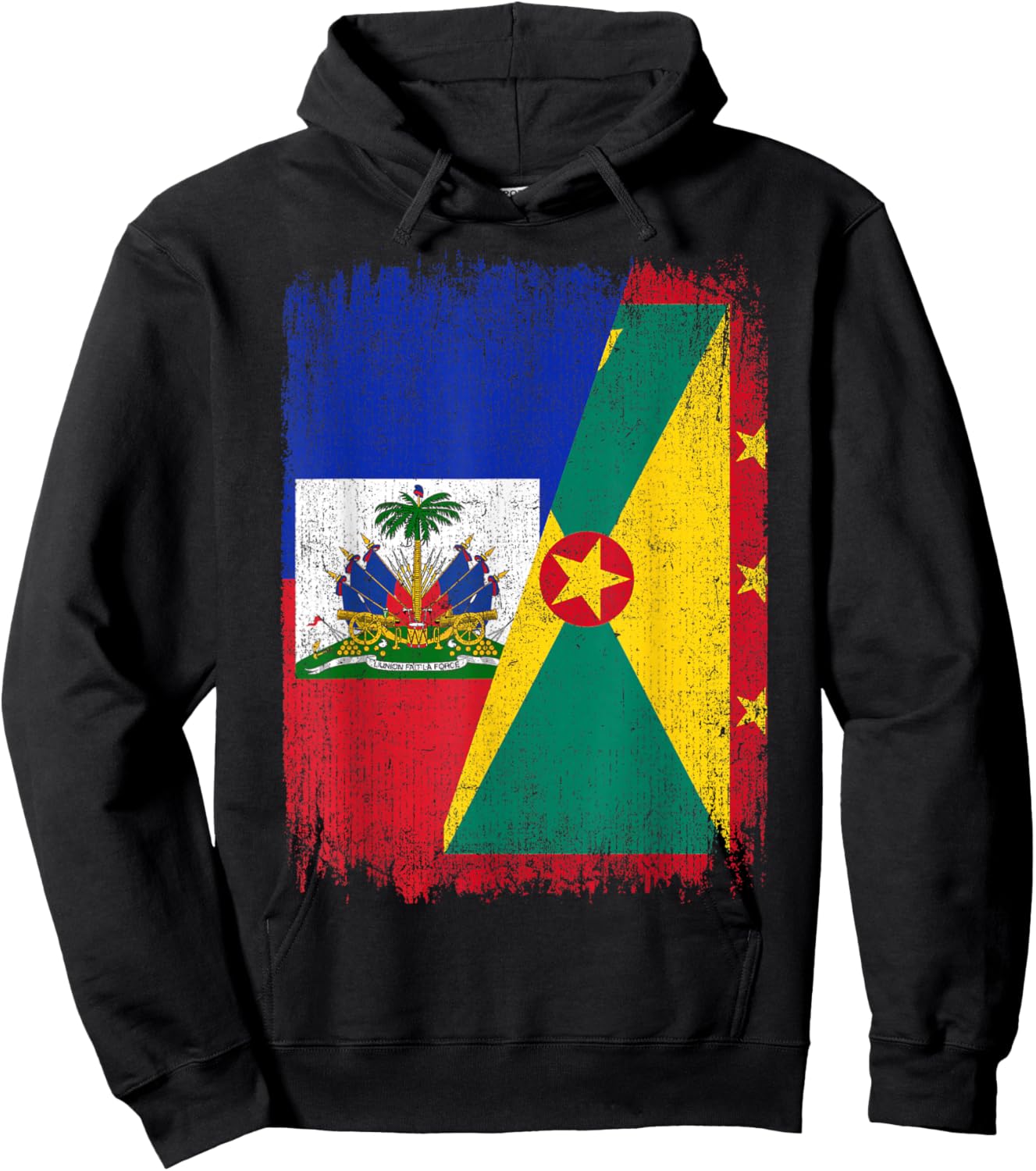 Half Haiti Grenada Flag Haitian Grenadian Pride Roots Hoodie - Hoodie | Black