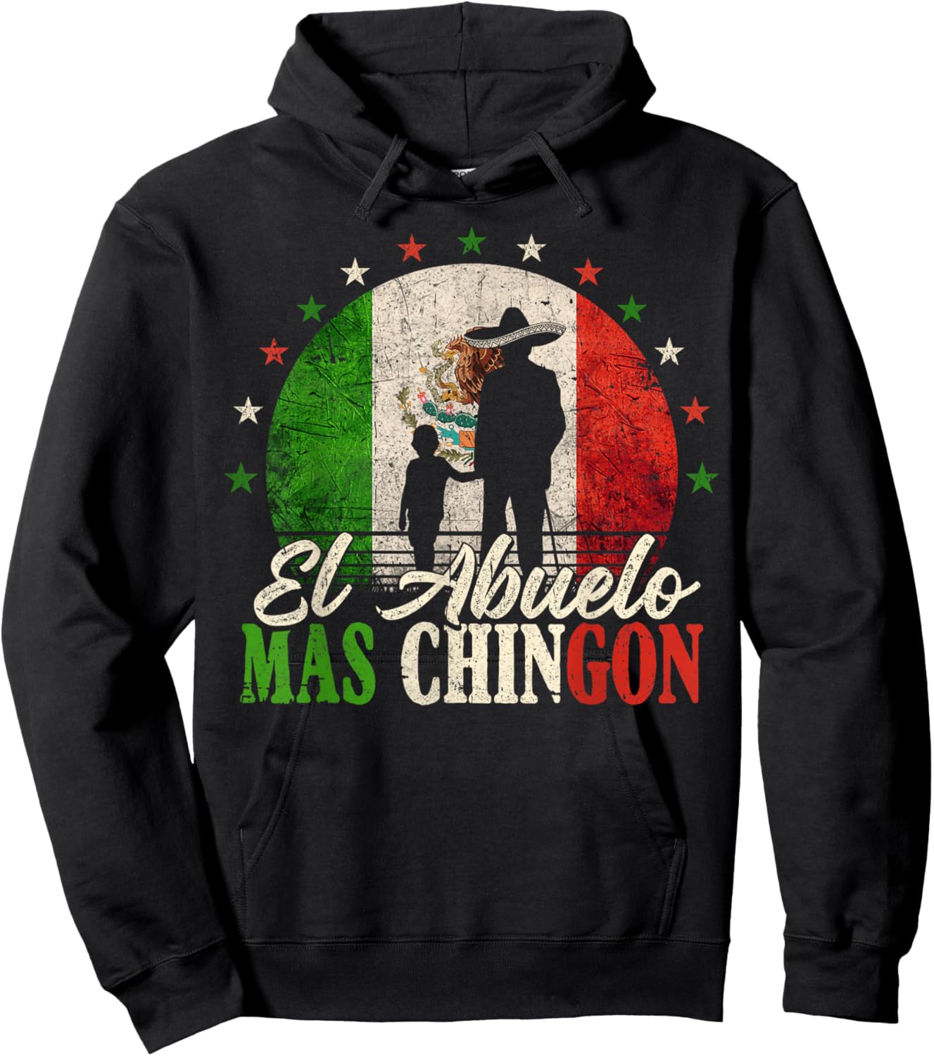 El Abuelo Mas Chingon Mexican Flag Grandpa Cinco De Mayo Men Hoodie - Hoodie | Black