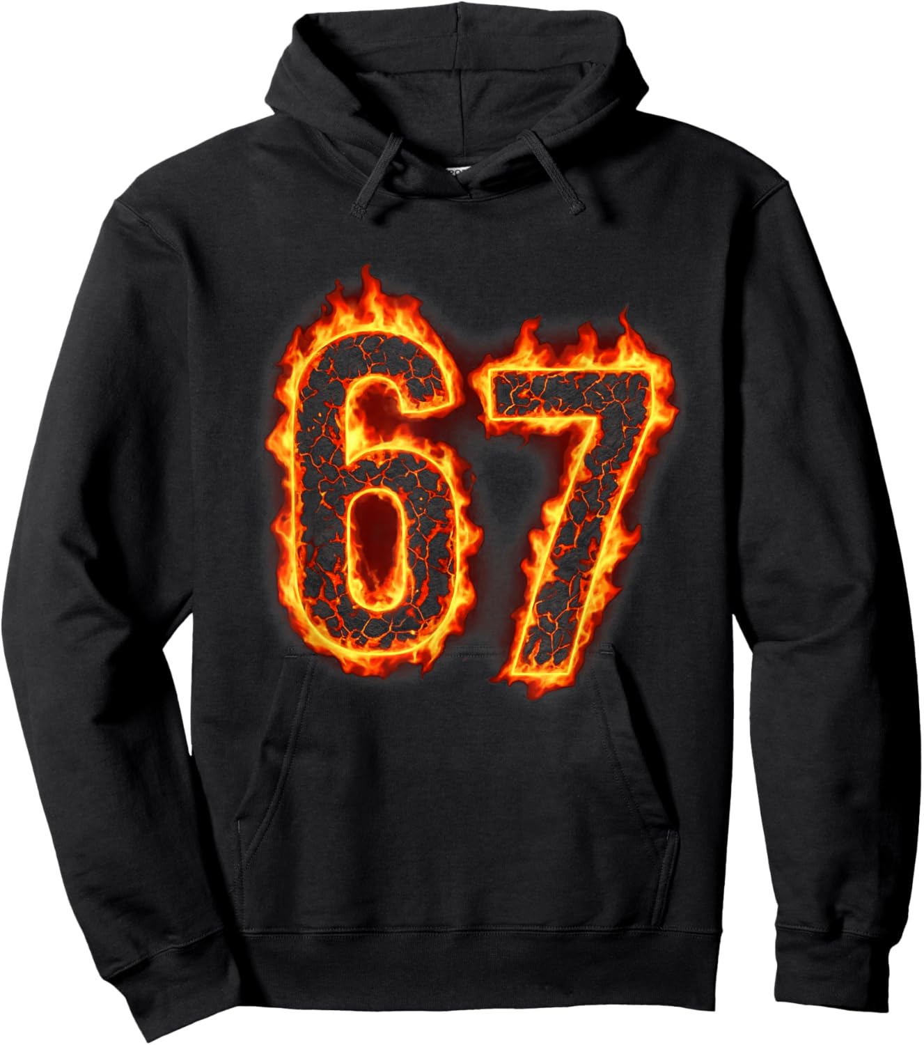 Six Seven Flame 67 Meme - Funny Gen Alpha 6 7 Hoodie - Hoodie | Black