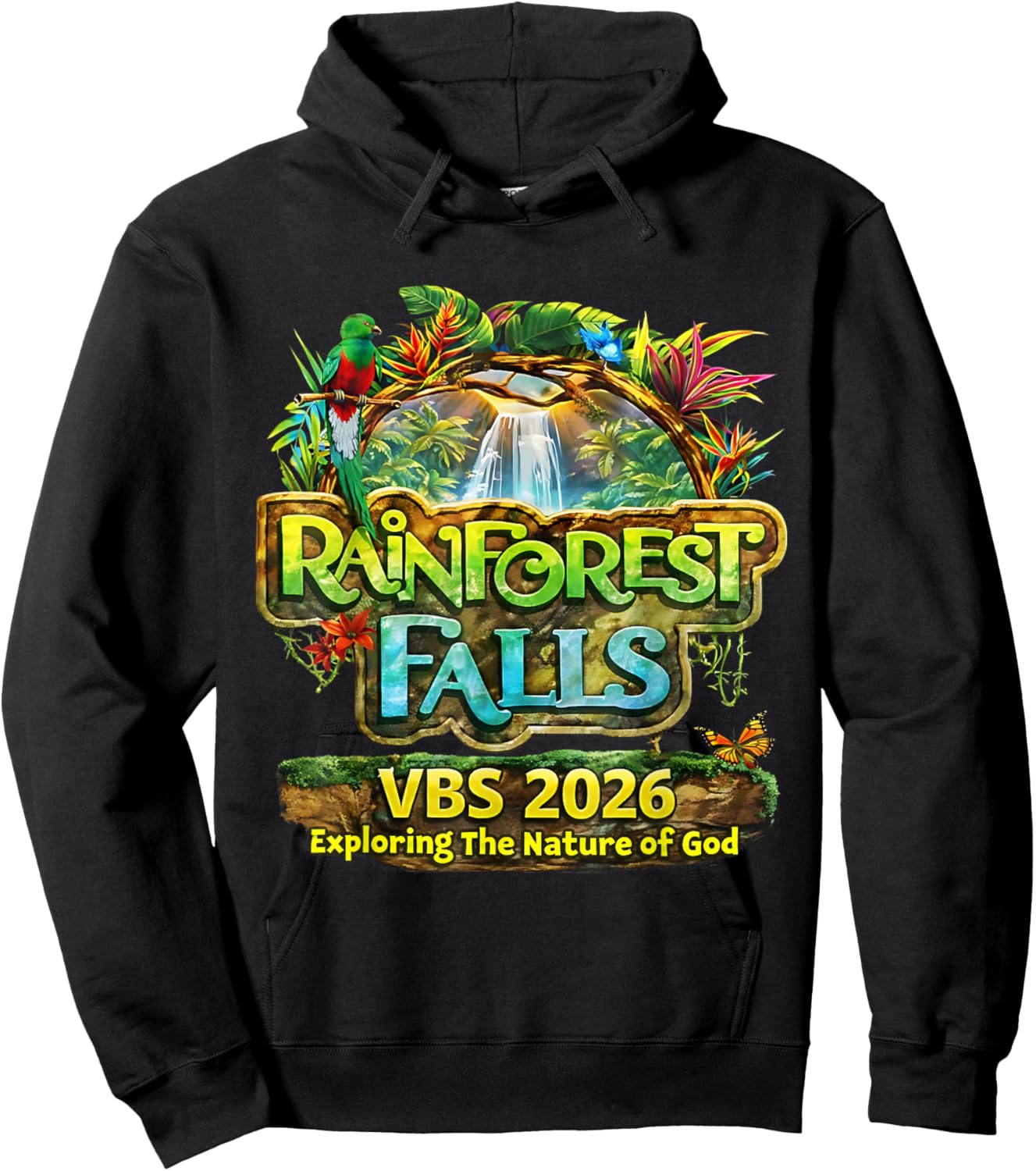 Rainforest Falls VBS 2026 Exploring The Nature of God Hoodie - Hoodie | Black