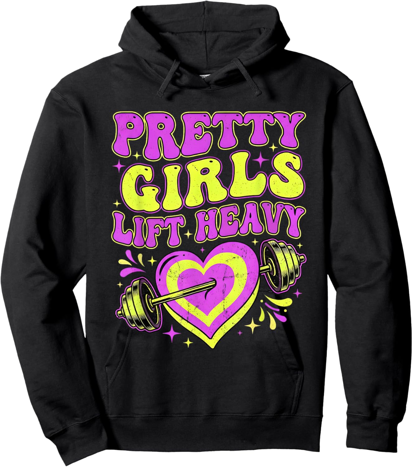 Pretty Girls Lift Heavy Retro Gym Workout Fitness Hoodie - Hoodie | Black