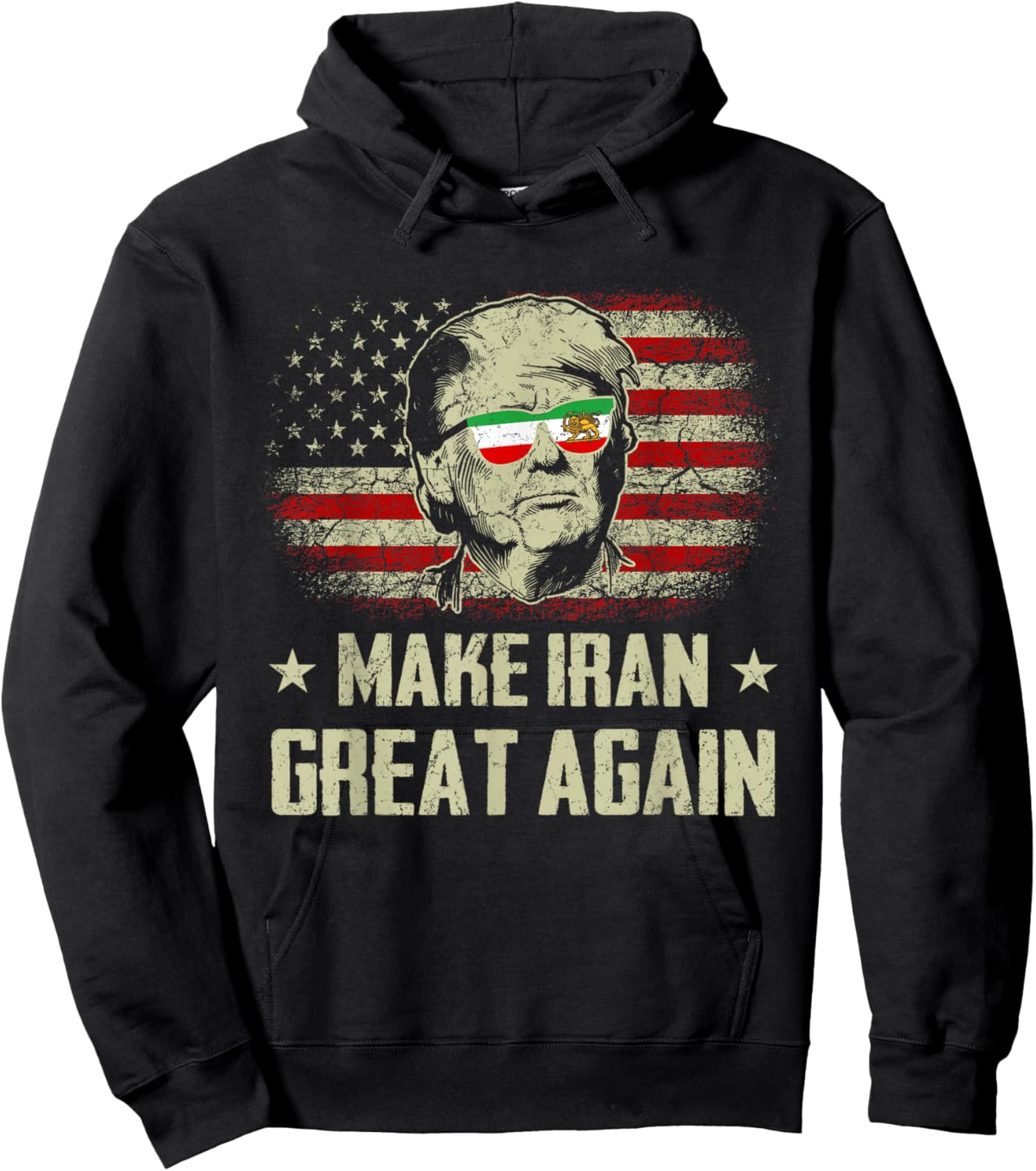 Iranian Flag Make Iran Great Again Lion and Sun Flag MIGA Hoodie - Hoodie | Black