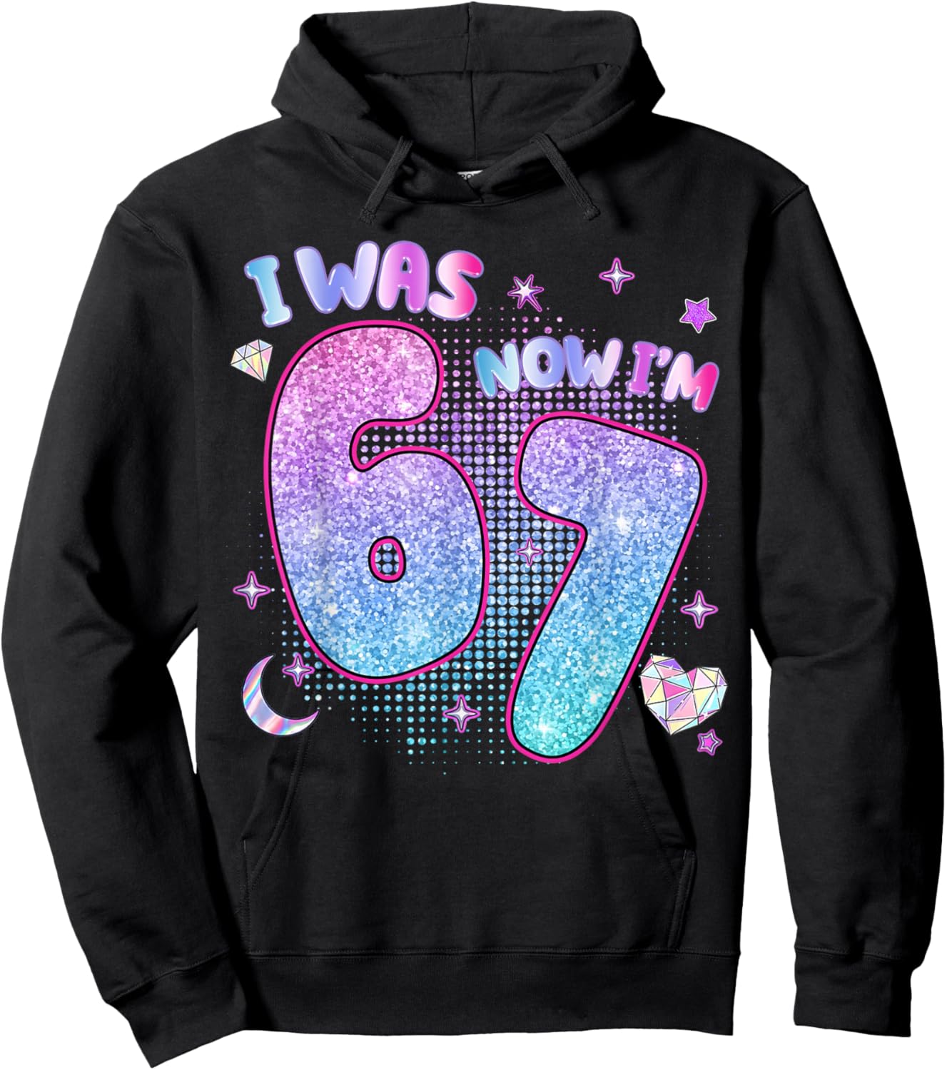 I was 6 Now I'm 7 Six Seven 7 Years Old Birthday Girl Kpop Hoodie - Hoodie | Black