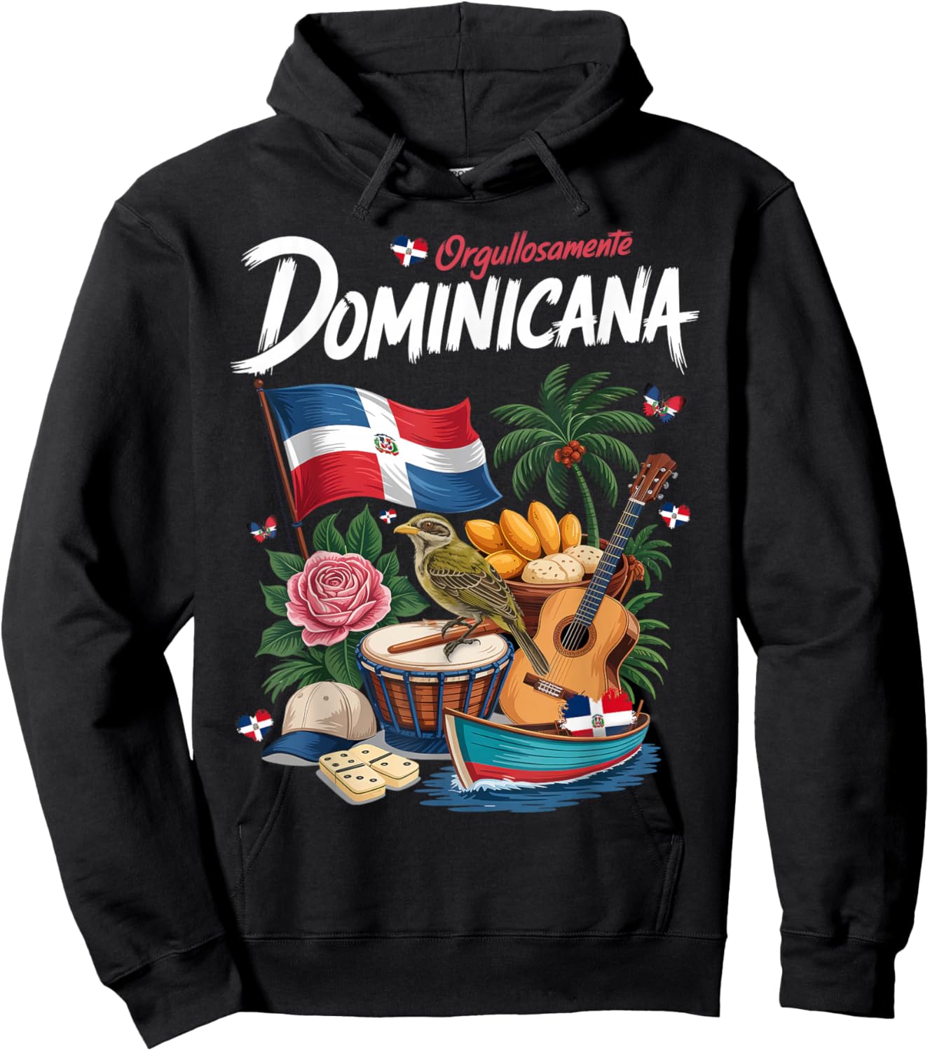 Dominicana Outfit Idea Dominican Republic Themed Hoodie - Hoodie | Black