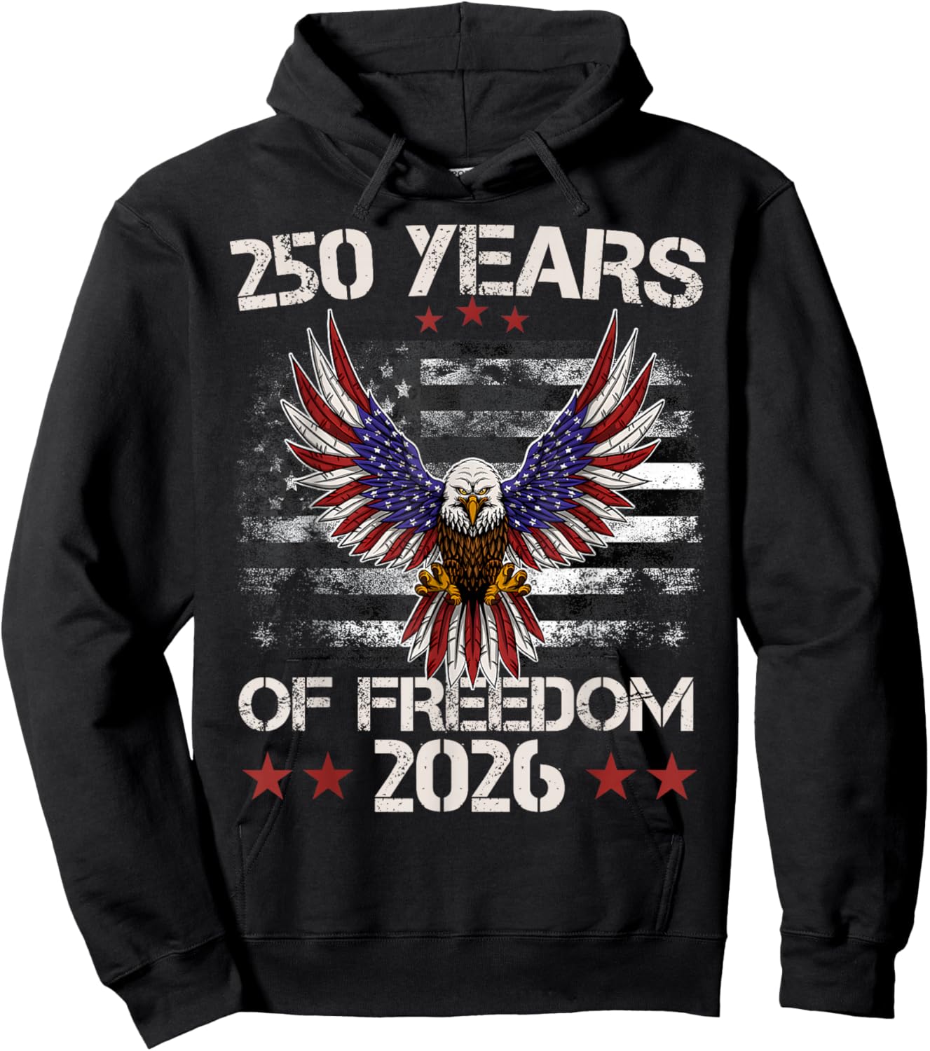 4Th of July Patriotic 250Th Anniversary 250 Years Freedom Hoodie - Hoodie | Black