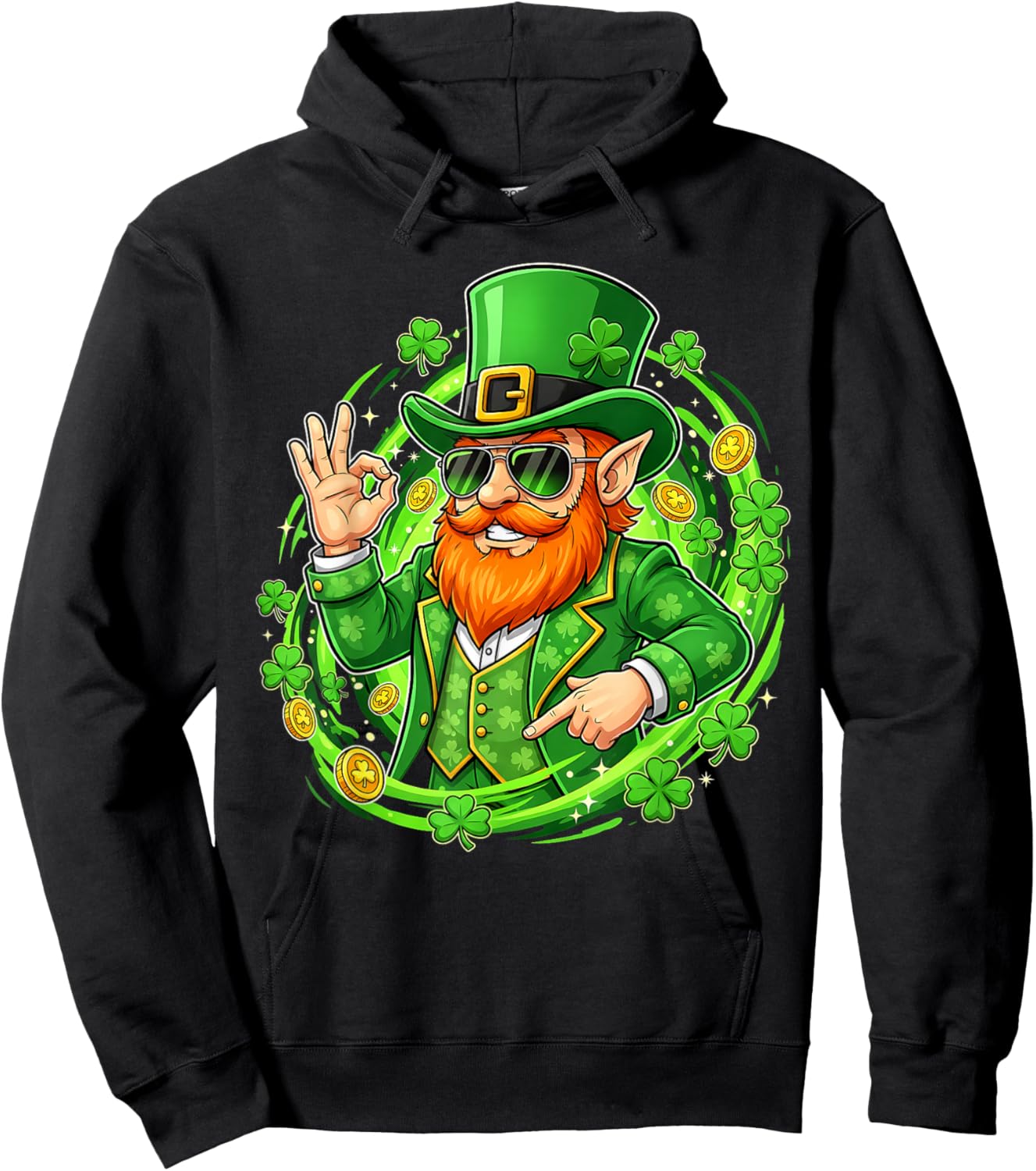 67 Six Seven Gen Alpha Slang Leprechaun Funny St. Patricks Hoodie - Hoodie | Black
