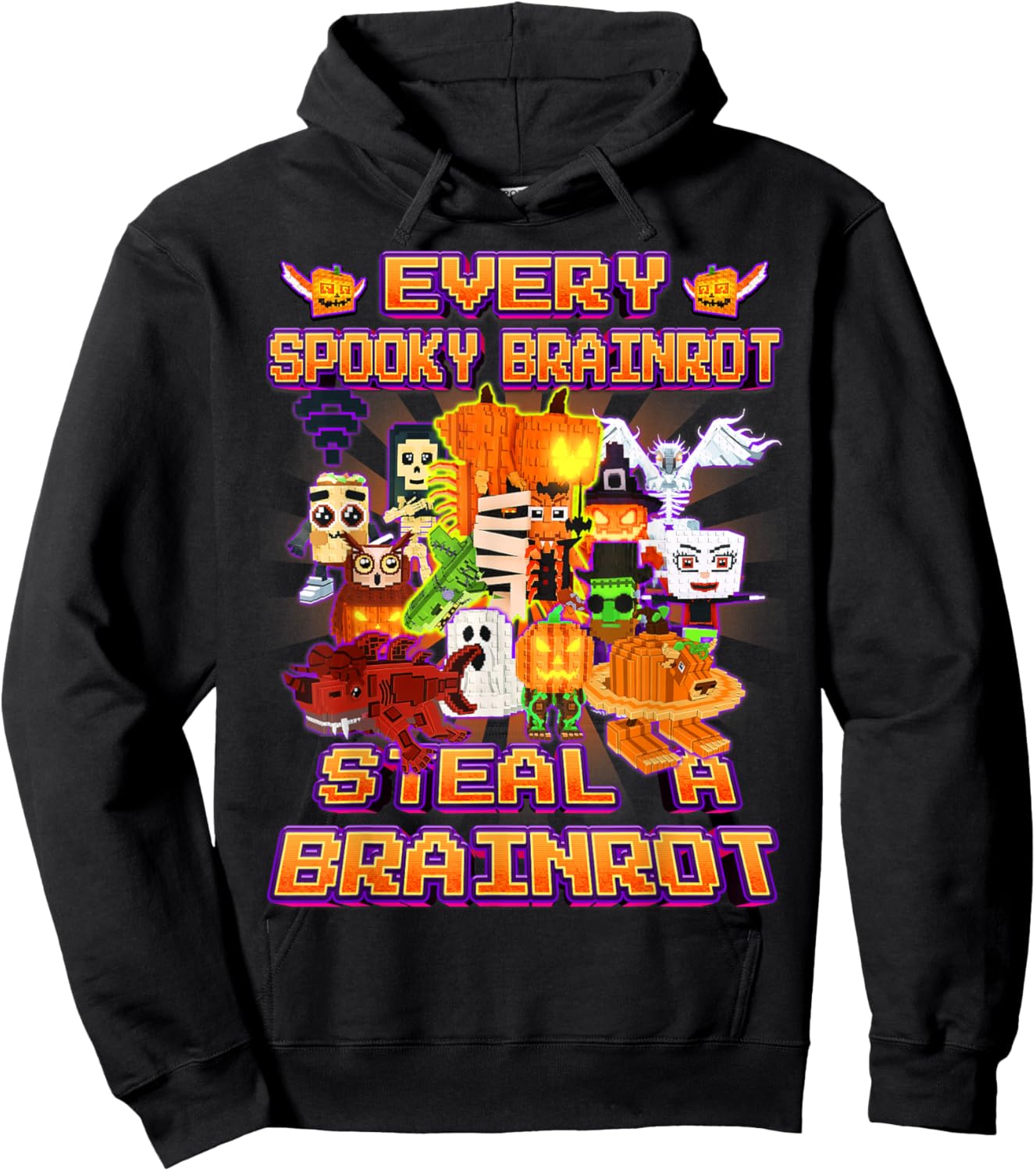 Every Spooky Brainrot Women Boys Girls Kids Teen Hoodie - Hoodie | Black