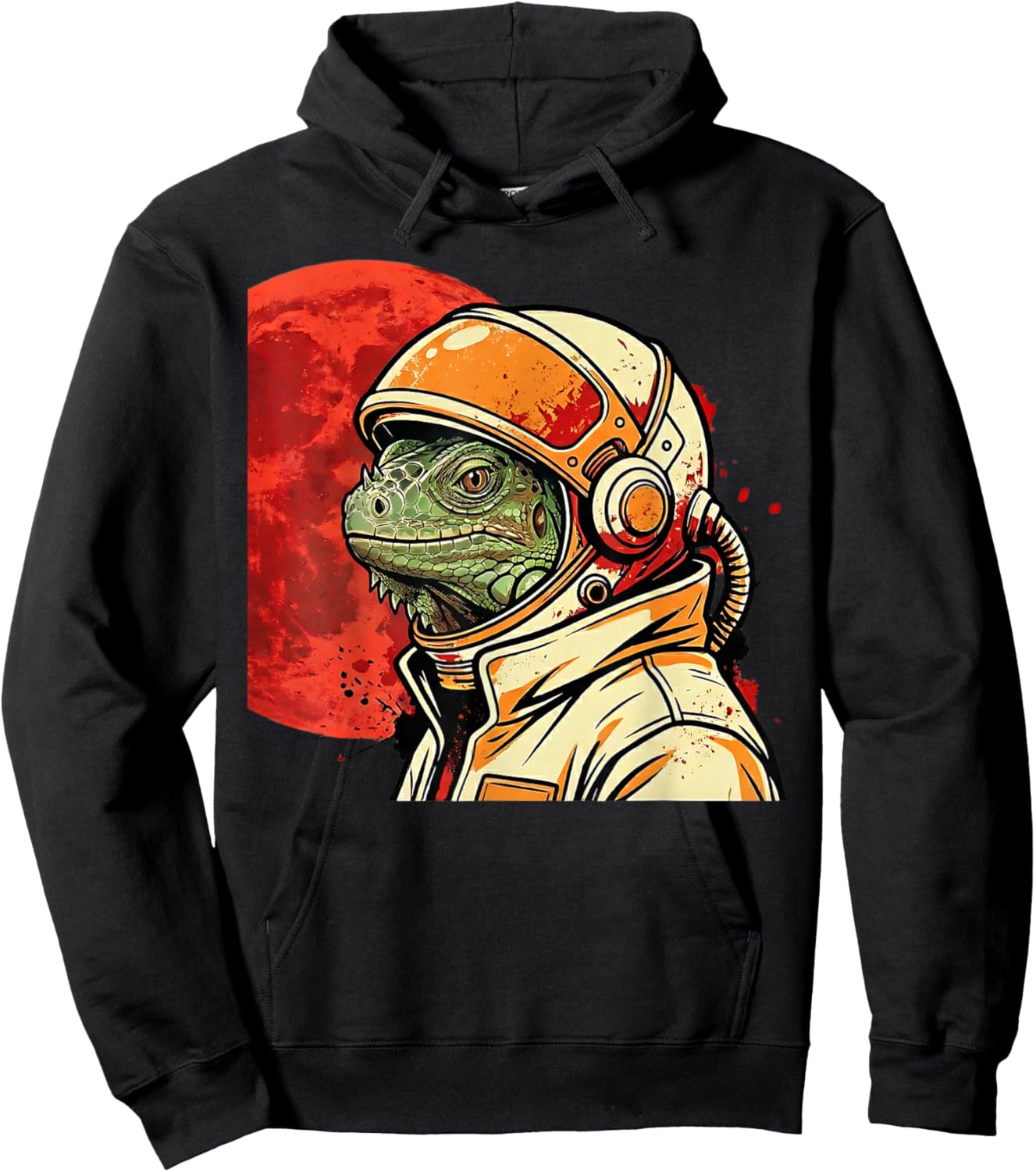 Cute Japanese Retro Space Astronaut Lizard Anime Kids Hoodie - Hoodie | Black