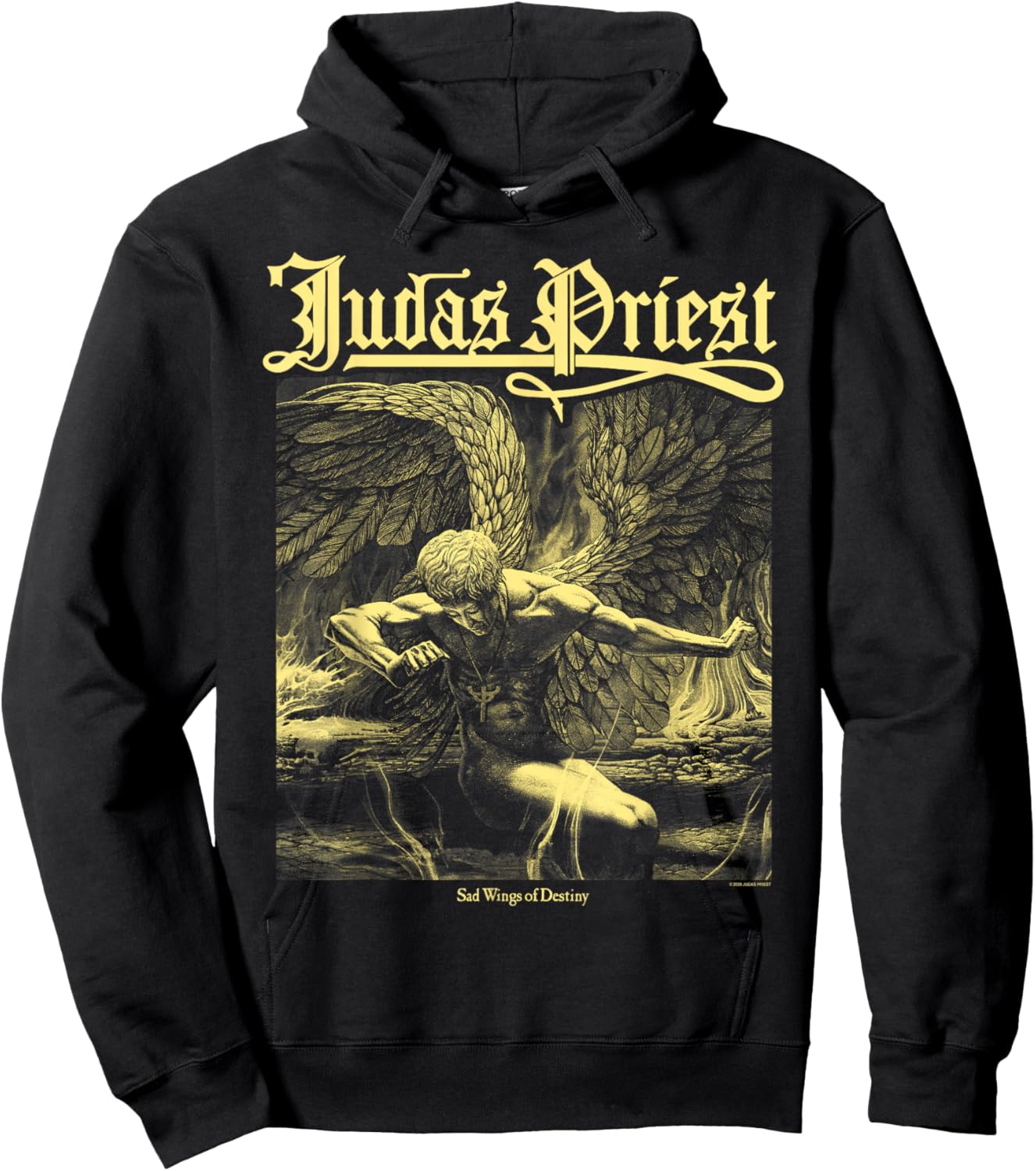 Judas Priest Sad Wings Album Square Hoodie - Hoodie | Black